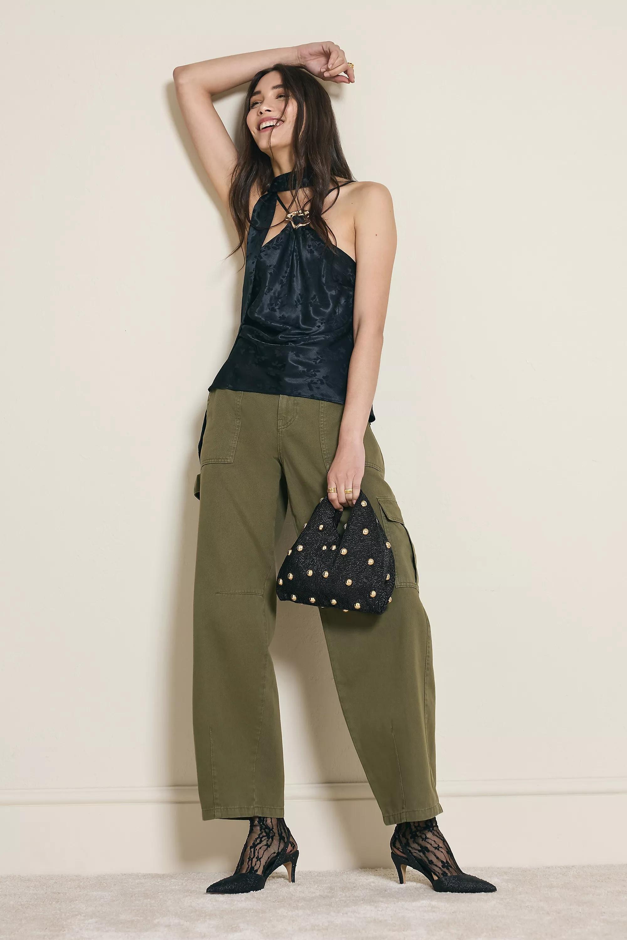 By Anthropologie Barrel Cargo Pants, Green, A501_0030, large image number 5