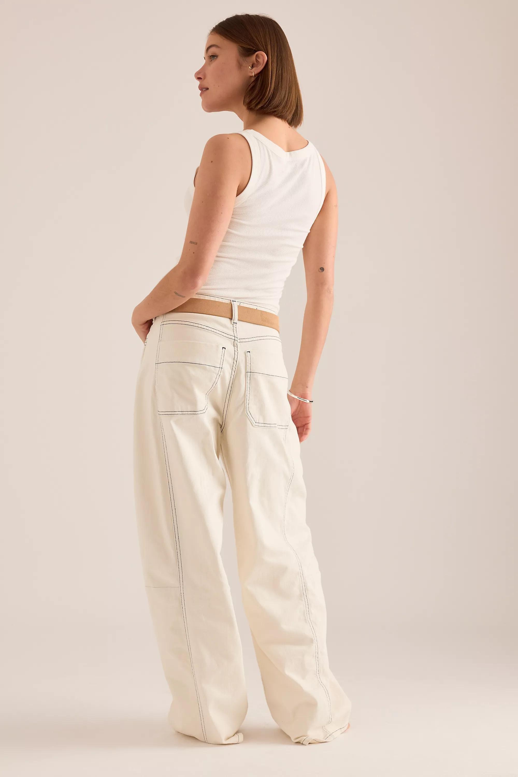 By Pilcro The Kenna Mid-Rise Heritage Barrel Jeans, White, A501_0012, large image number 2
