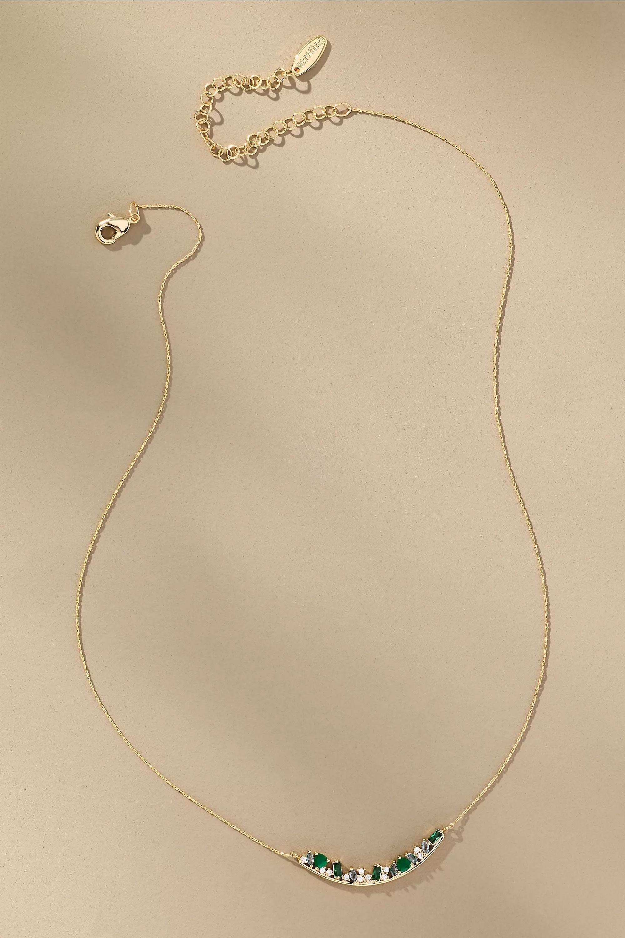 MAY Birthstone Bar Necklace, Multicolour, medium