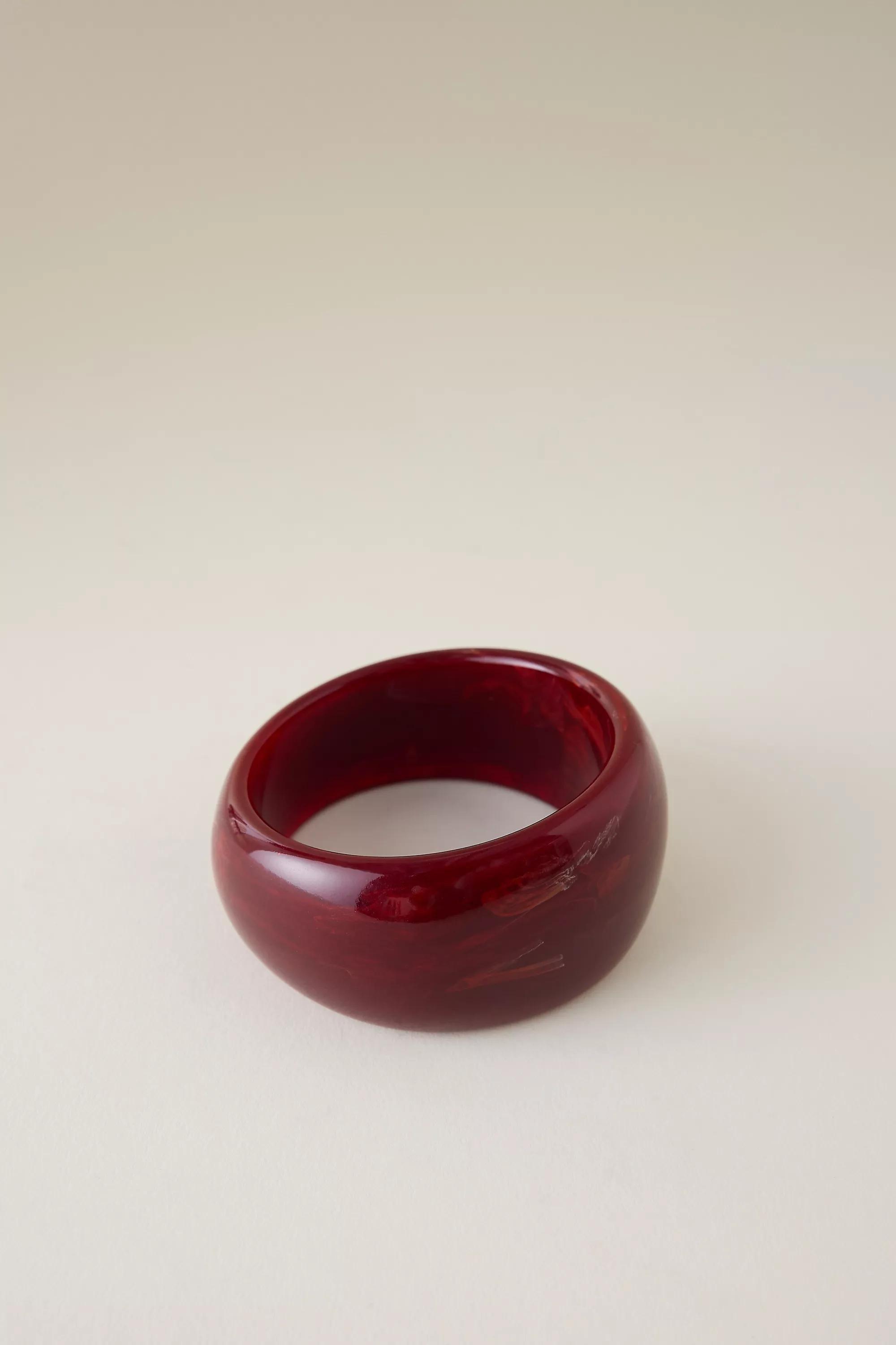Uk Resin Statement Bangle, Red, Red, large image number 0