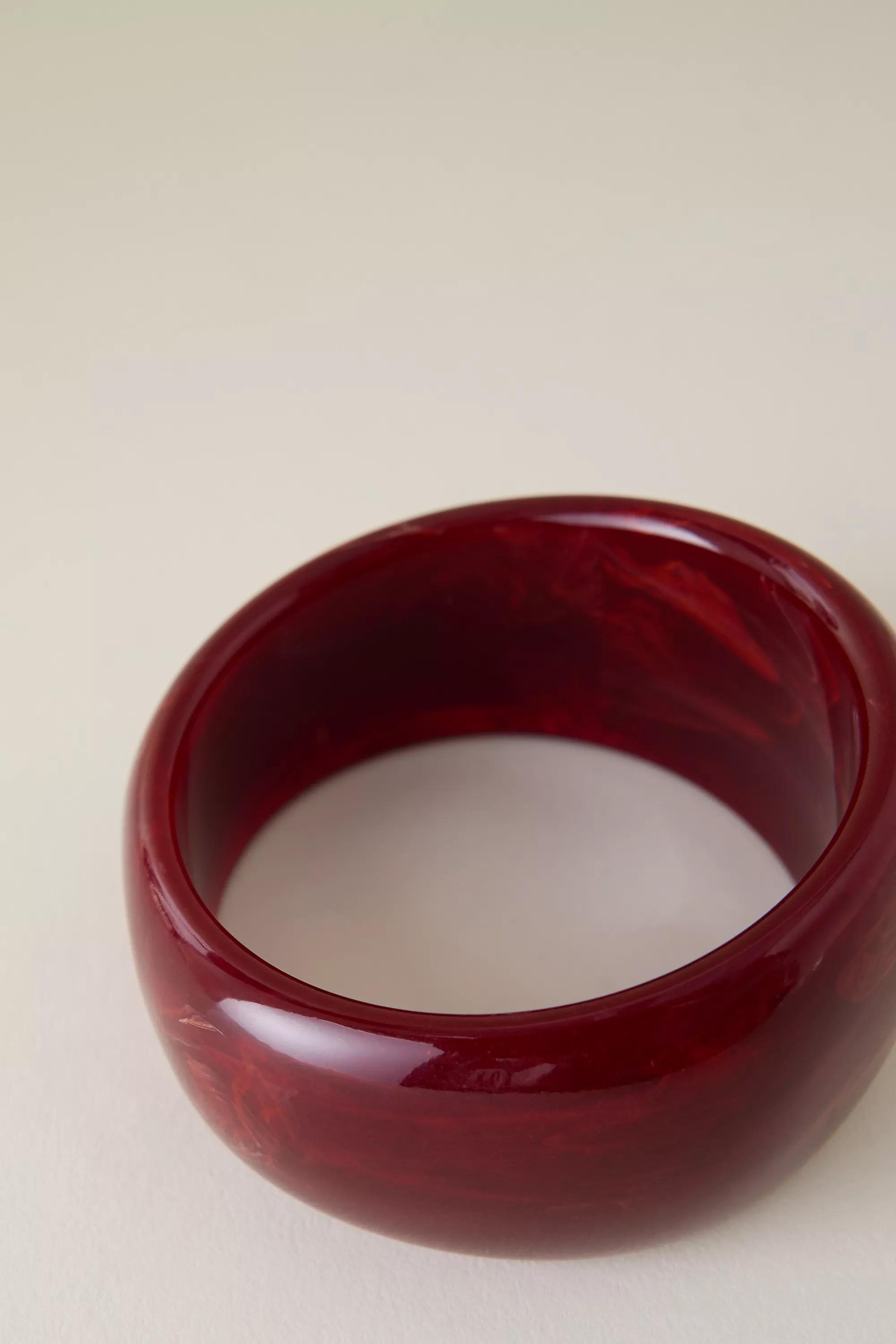 Uk Resin Statement Bangle, Red, Red, large image number 1