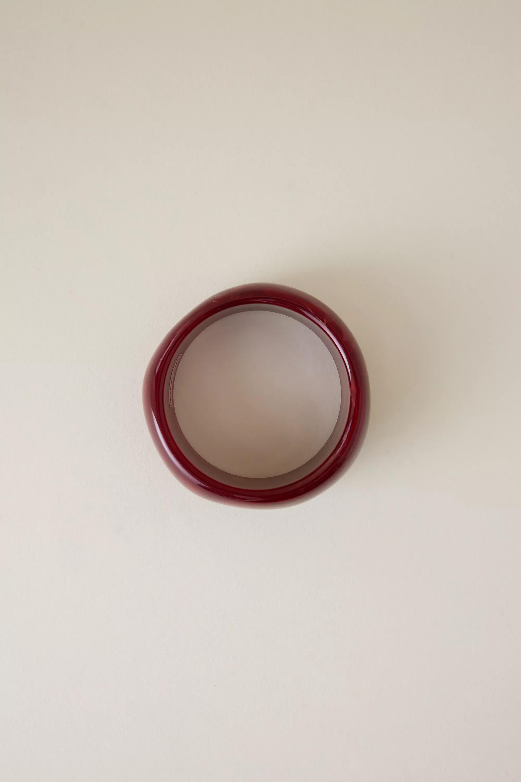 Uk Resin Statement Bangle, Red, Red, large image number 2