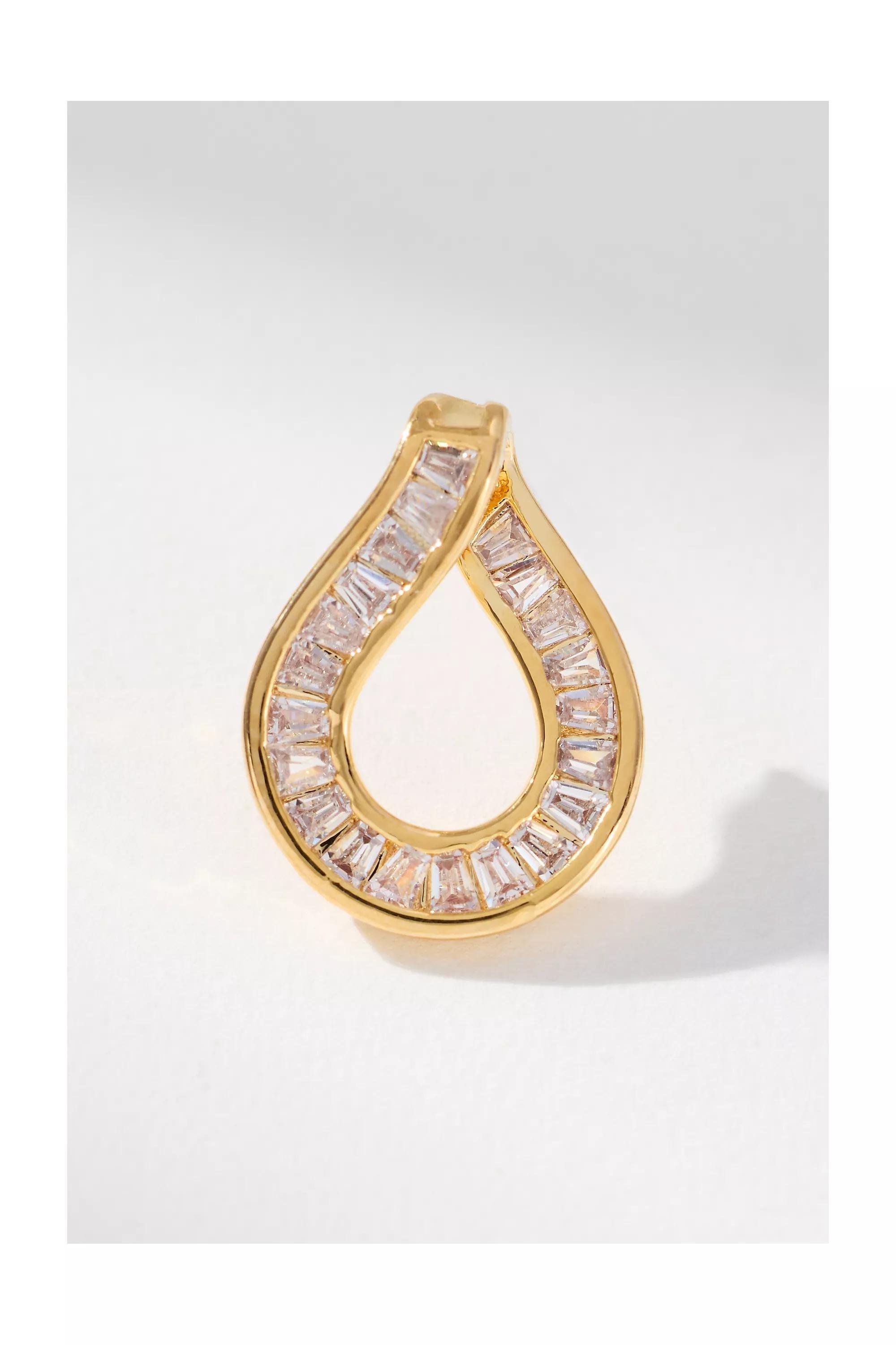 Maeve Baguette Crystal Post Earrings, Gold, A501_0070, large image number 1