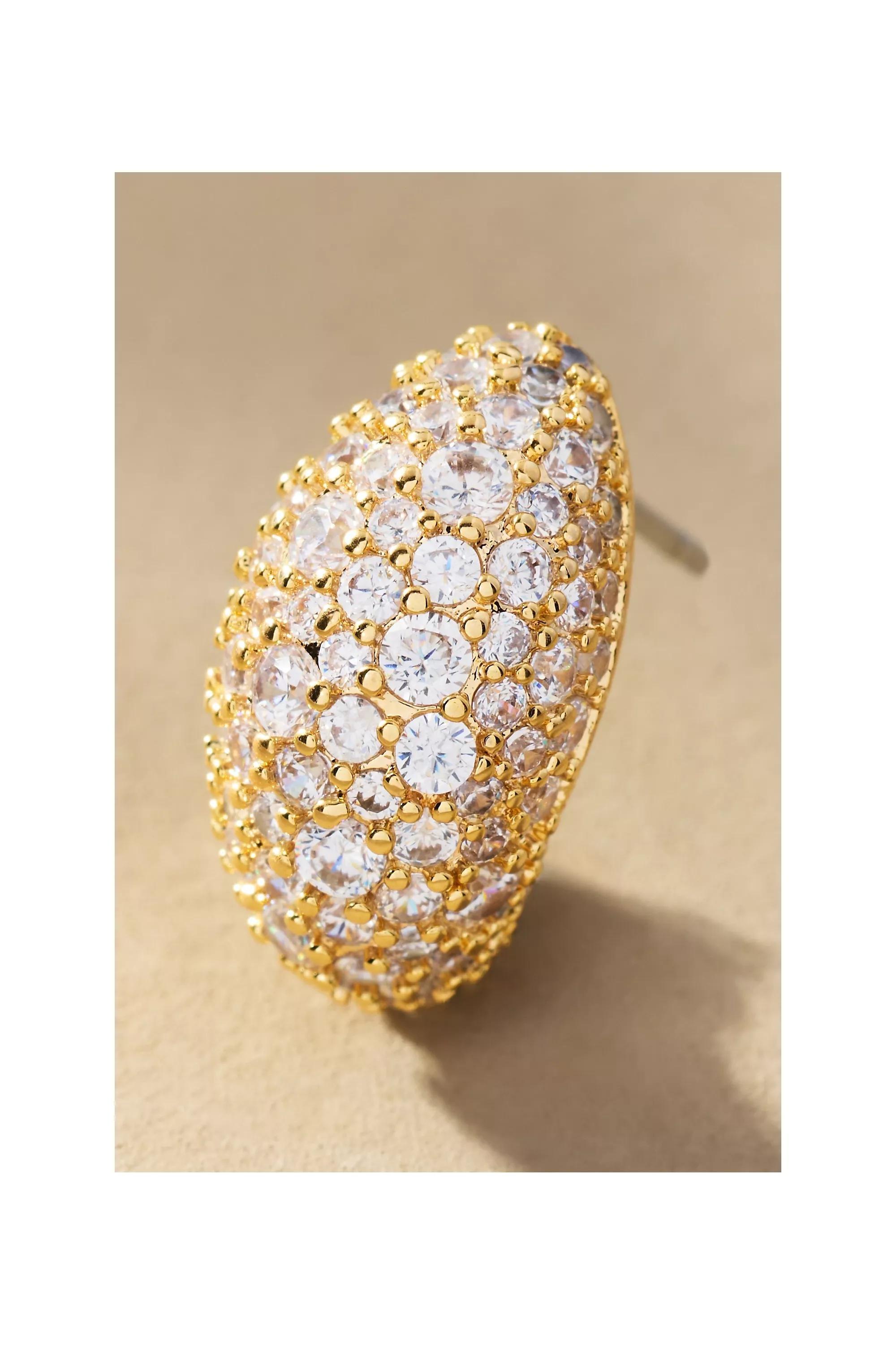 Glitzy Huggie Hoop Earrings, Silver, A501_0070, large image number 0