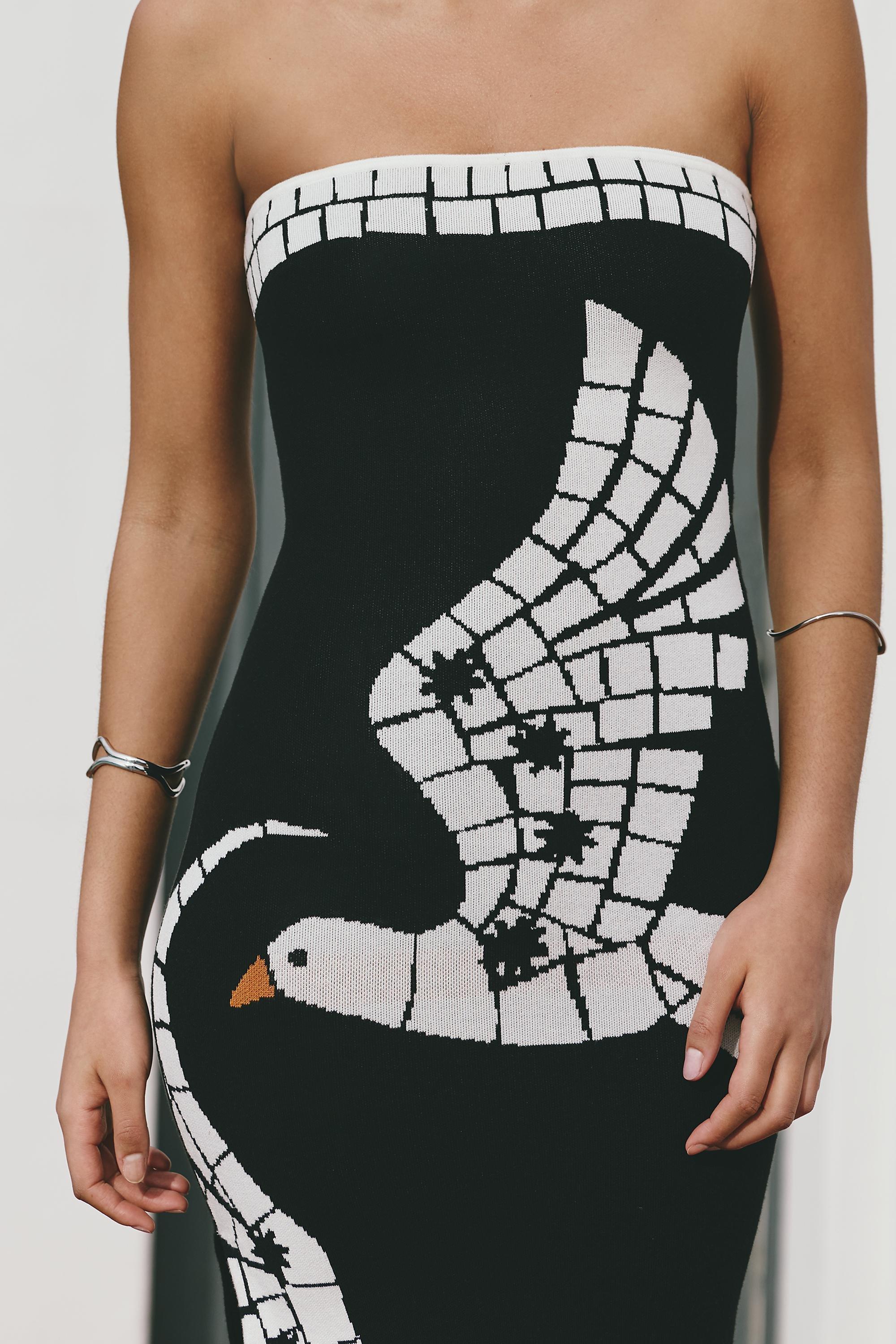 Celandine Mosaic Strapless Maxi Dress, Multcolour, A501_0018, large image number 3