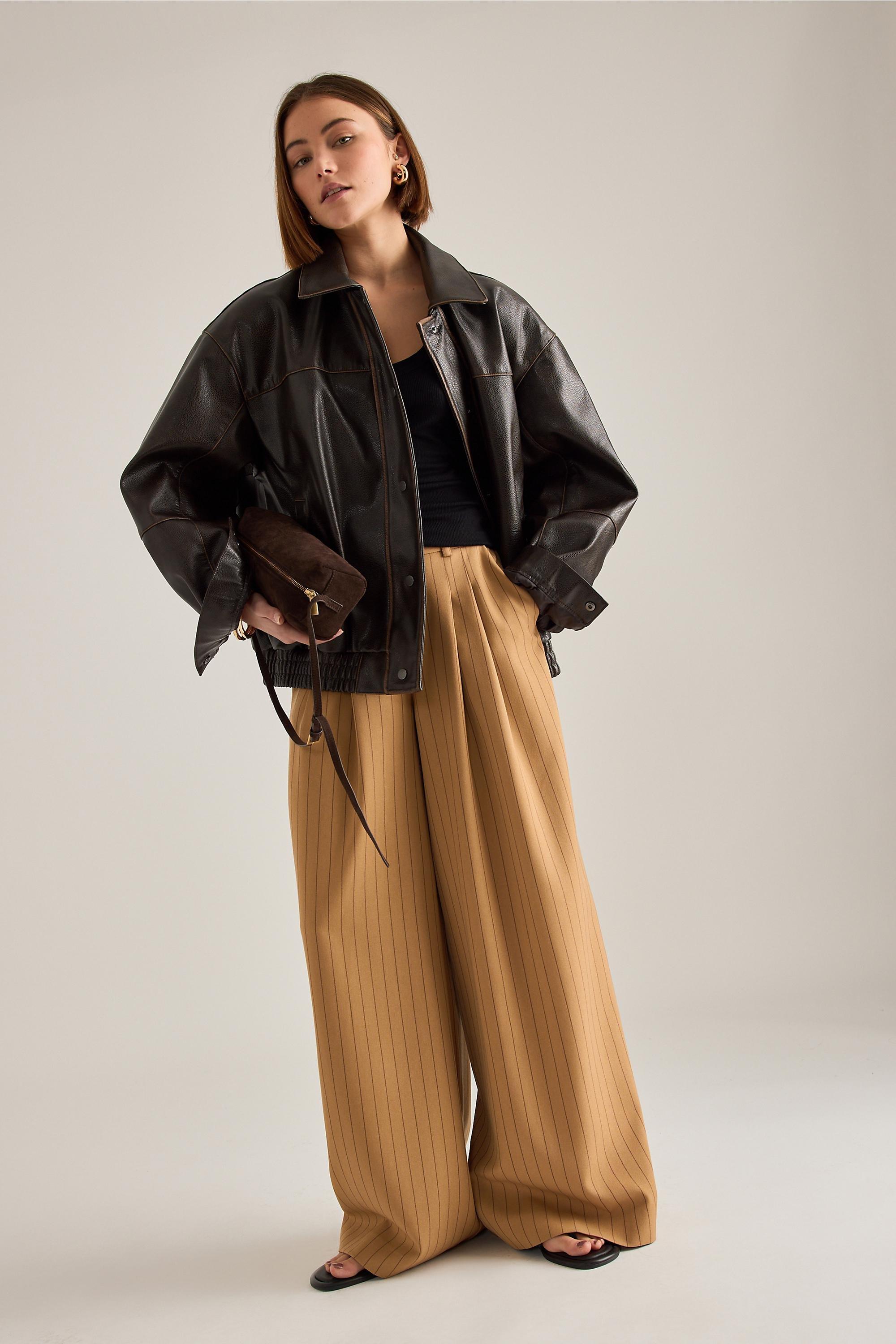 By Maeve Pleated Trousers , Brown, A501_0025, medium