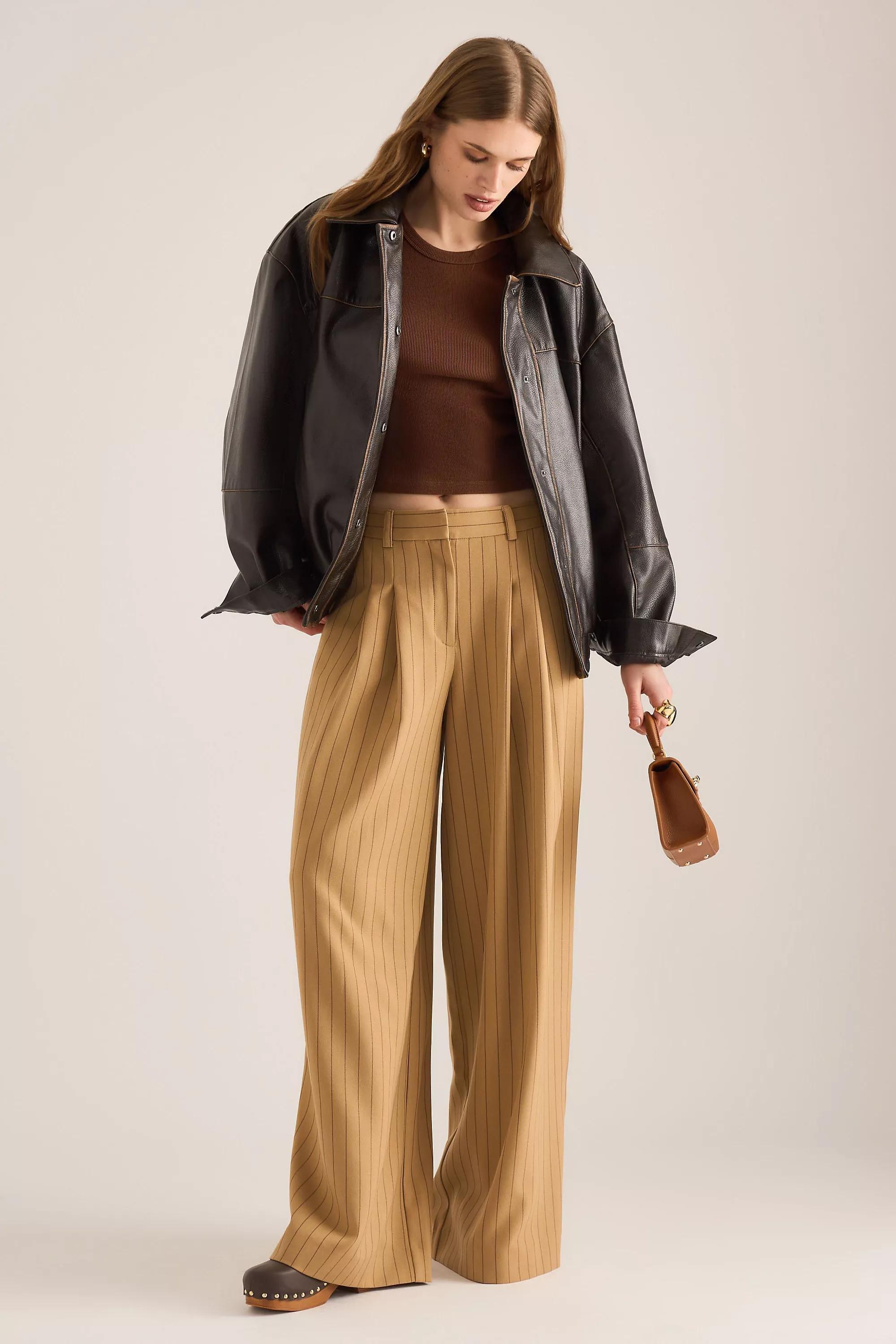 By Maeve Pleated Trousers , Brown, A501_0025, large image number 1