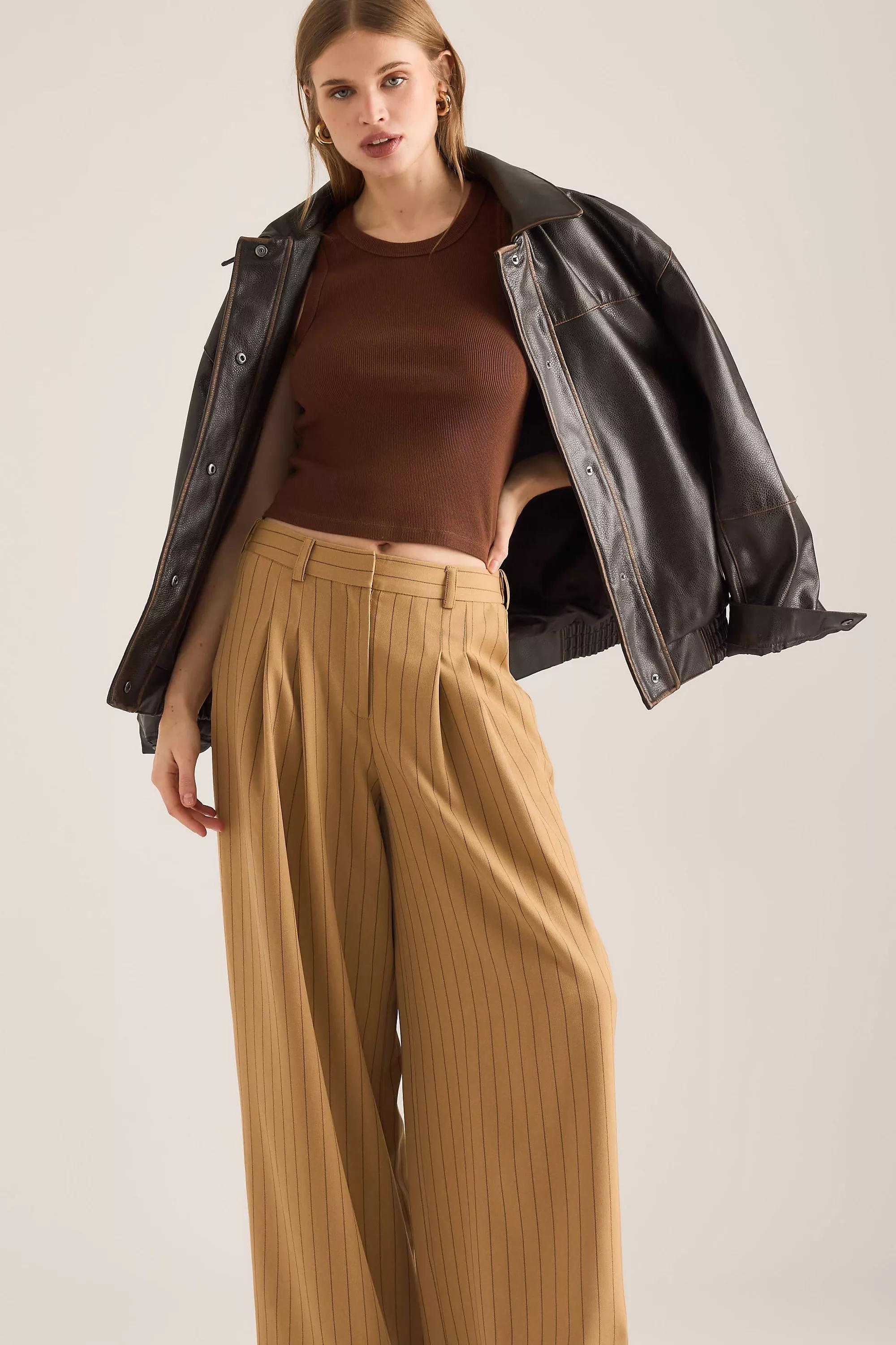 By Maeve Pleated Trousers , Brown, A501_0025, large image number 4