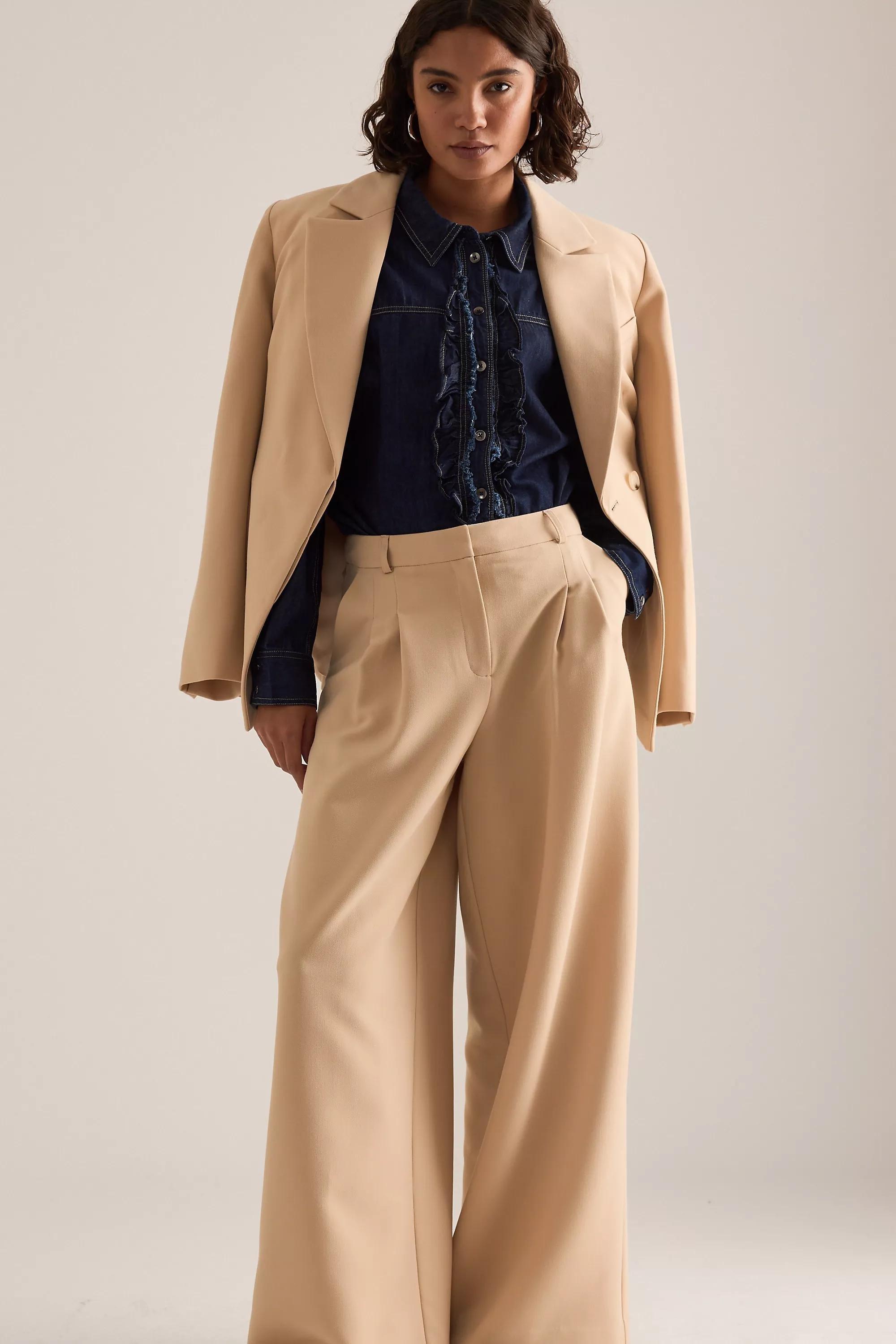 The Avery Pleated Trousers by Maeve, Beige, A501_0024, large image number 5