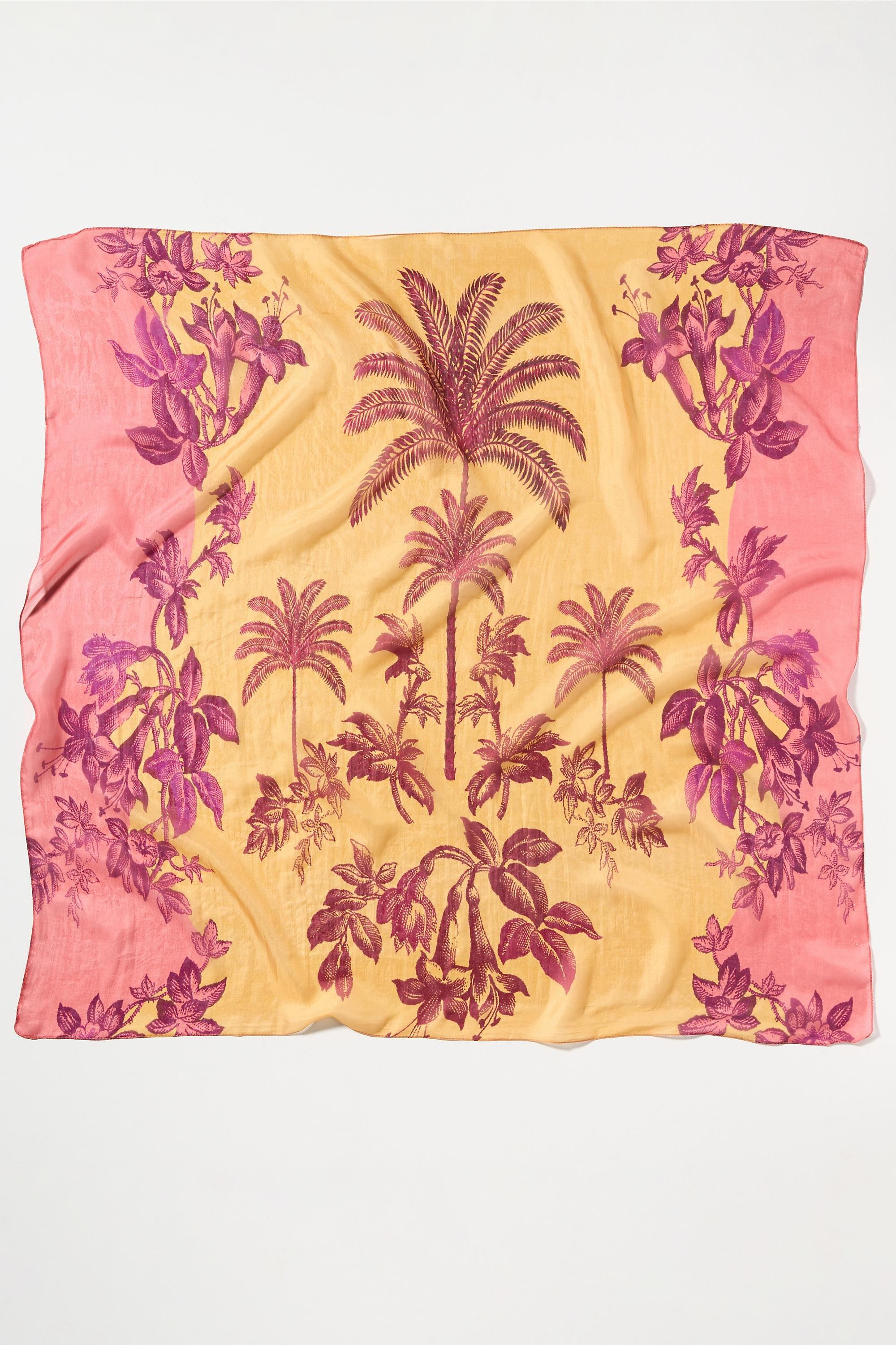 Combo By Celandine Large Printed Silk Scarf, Pink, A501_0266, large image number 0