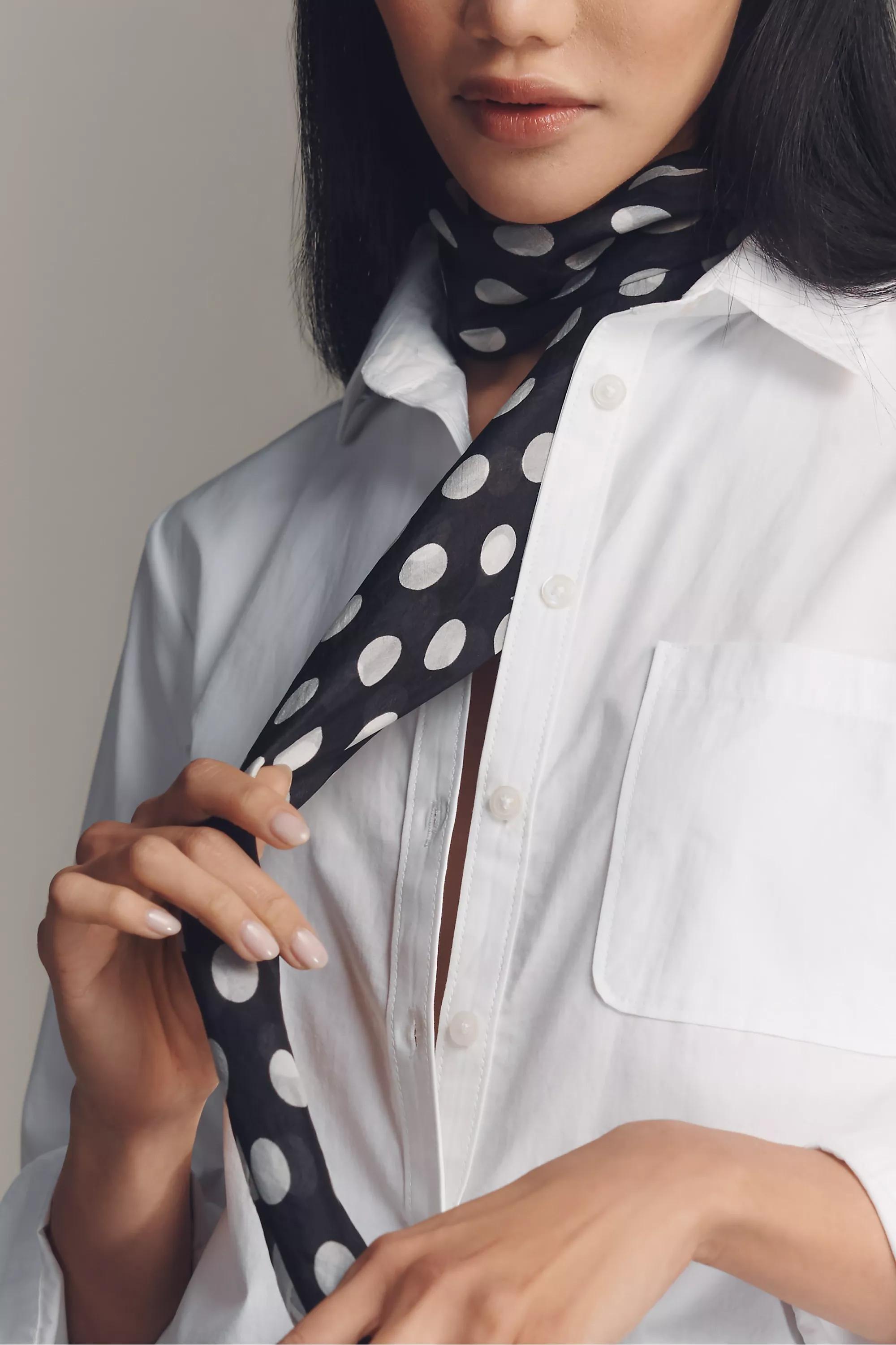 Maeve Large Graphic Print Silk Scarf Black, A501_0009, large image number 1