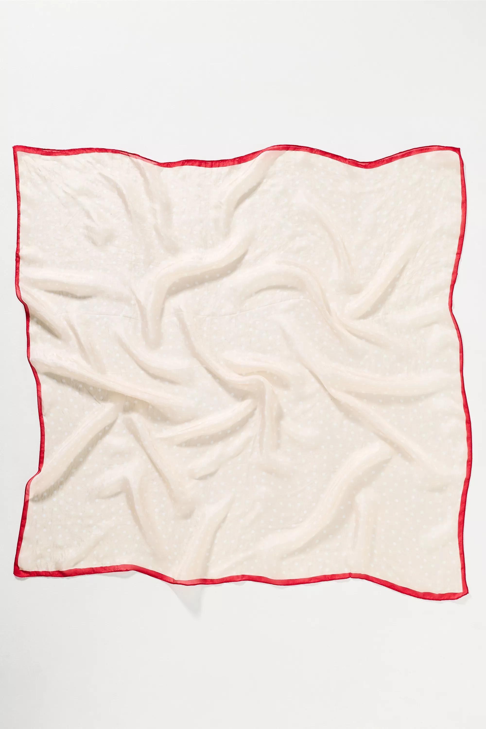 Maeve Large Graphic Print Silk Scarf, White, A501_0010, large image number 1