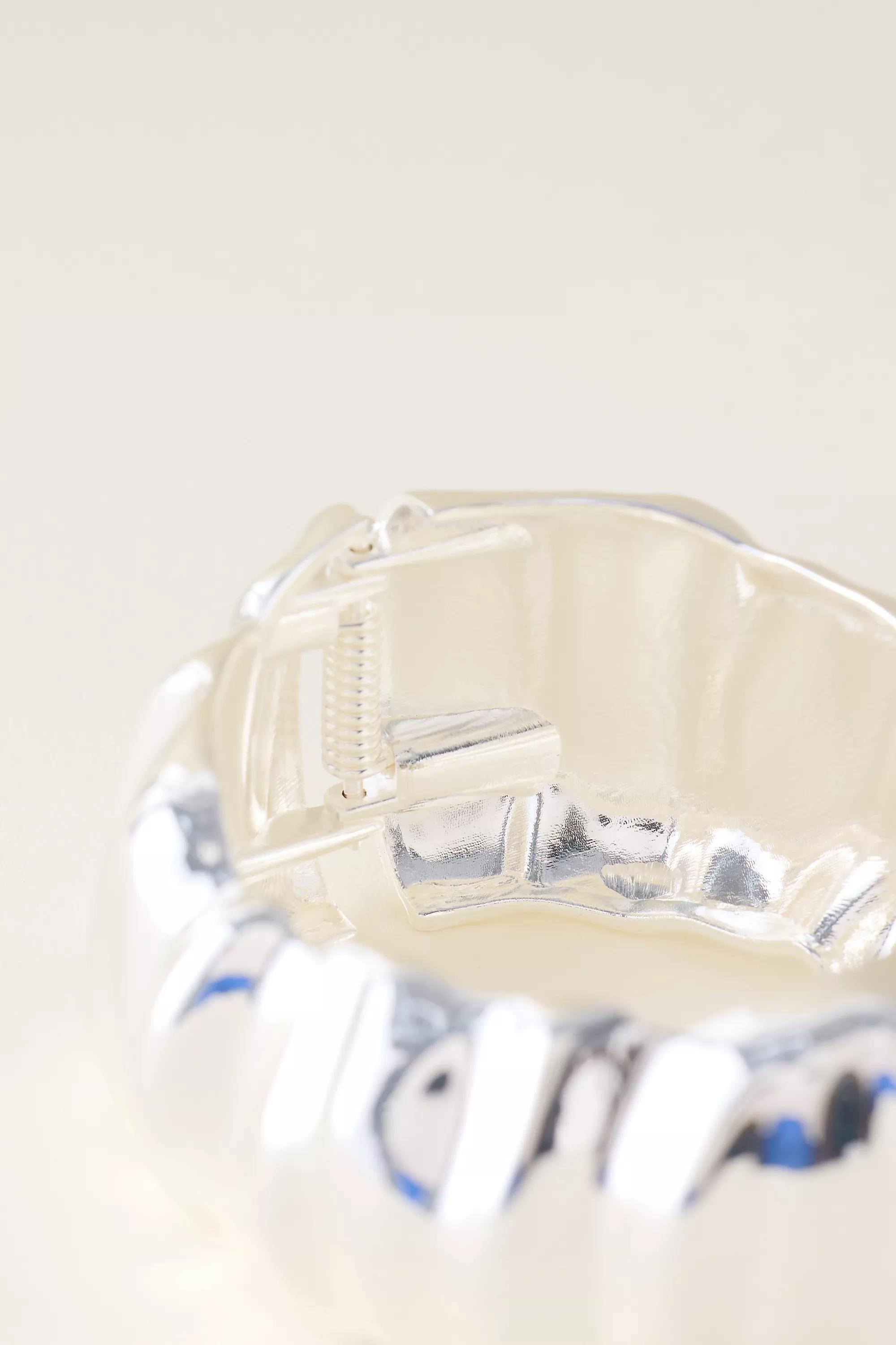 Hammered Bangle Bracelet, Silver, A501_0007, large image number 3