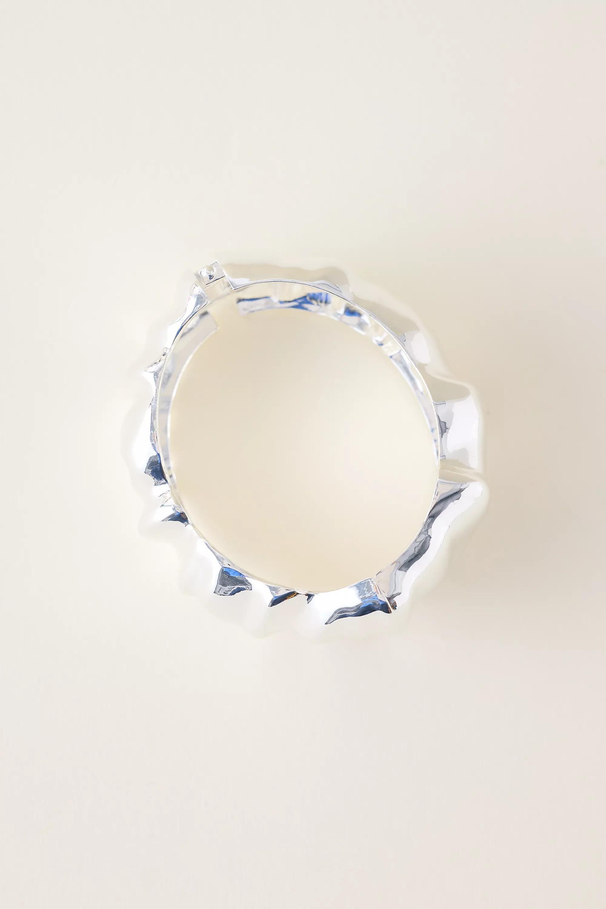 Hammered Bangle Bracelet, Silver, A501_0007, large image number 4