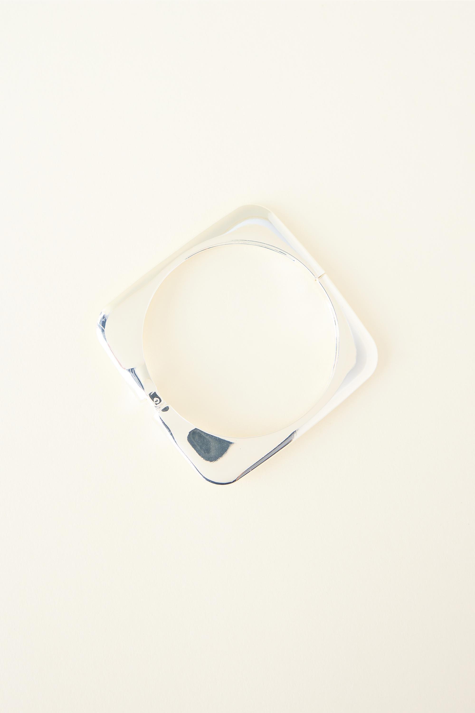SILVER Square Bangle Bracelet, A501_0007, large image number 0