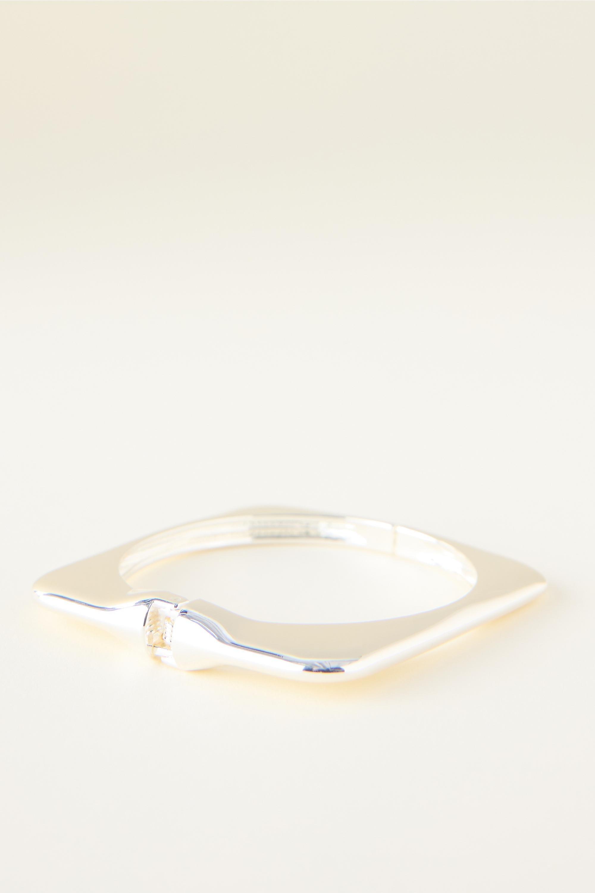 SILVER Square Bangle Bracelet, A501_0007, large image number 1