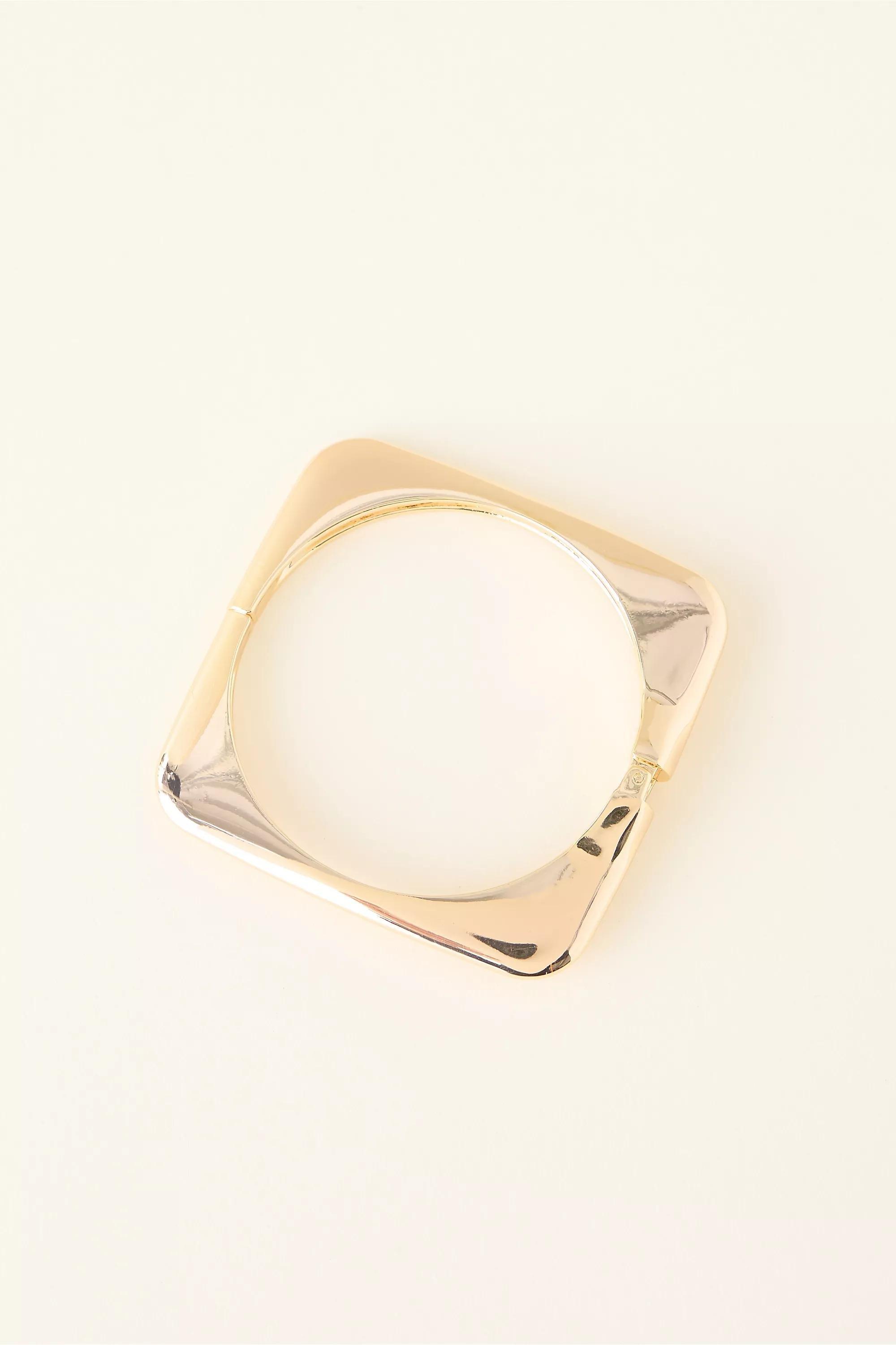 Square Bangle Bracelet, Gold, A501_0070, large image number 0
