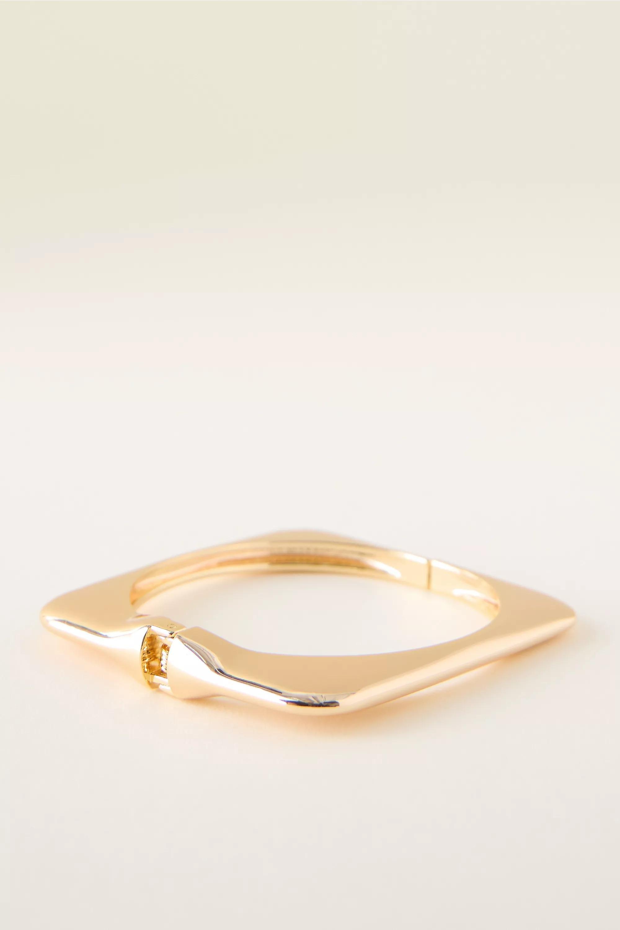 Square Bangle Bracelet, Gold, A501_0070, large image number 1