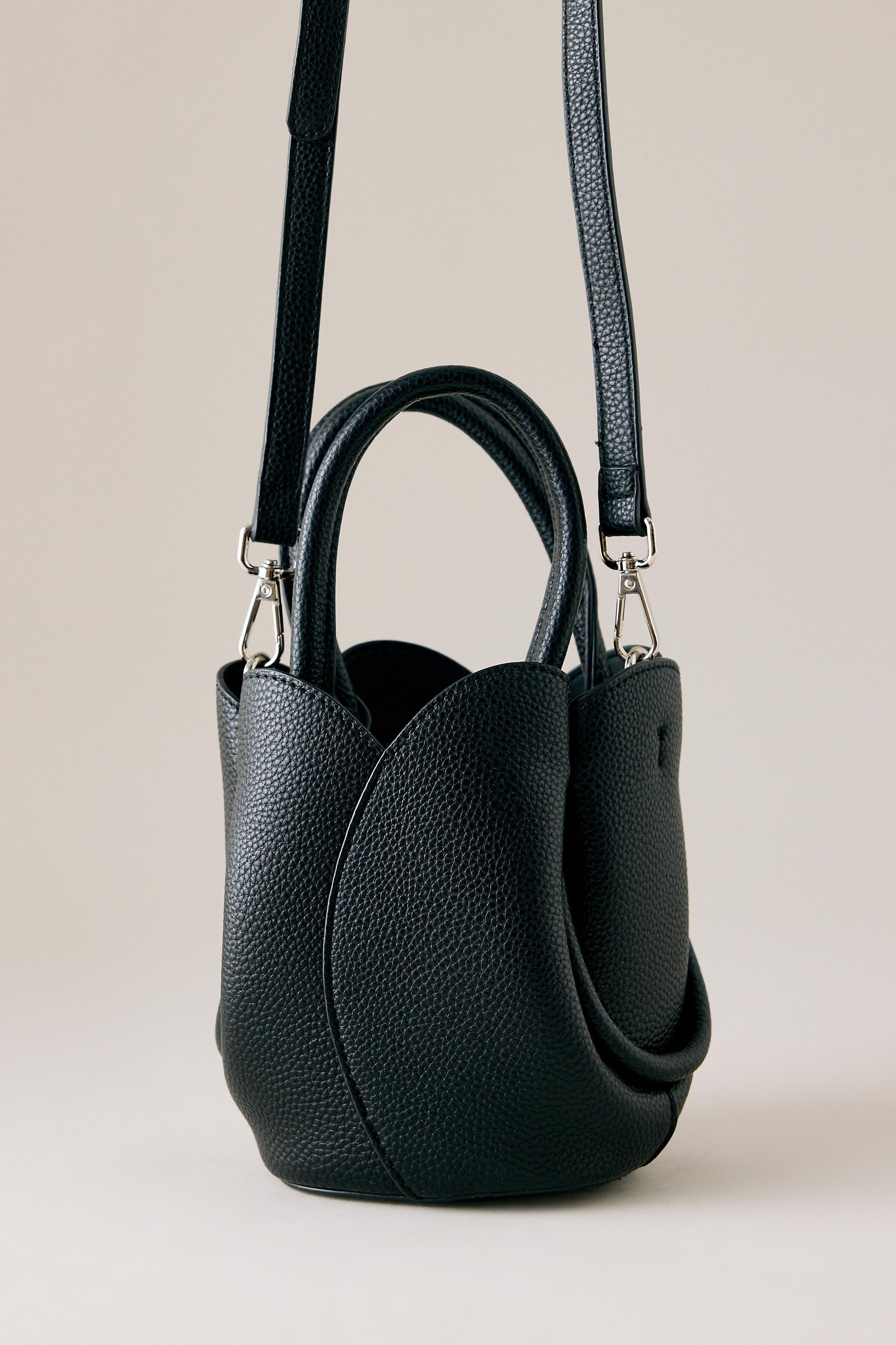 Melie Bianco Tulip Top-Handle Crossbody Mini Tote Bag, Black, Black, large image number 1