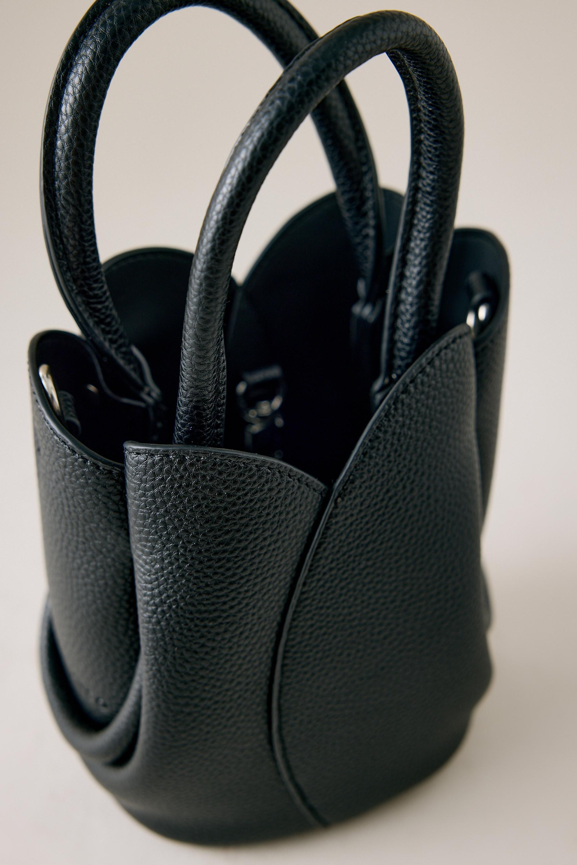 Melie Bianco Tulip Top-Handle Crossbody Mini Tote Bag, Black, Black, large image number 3