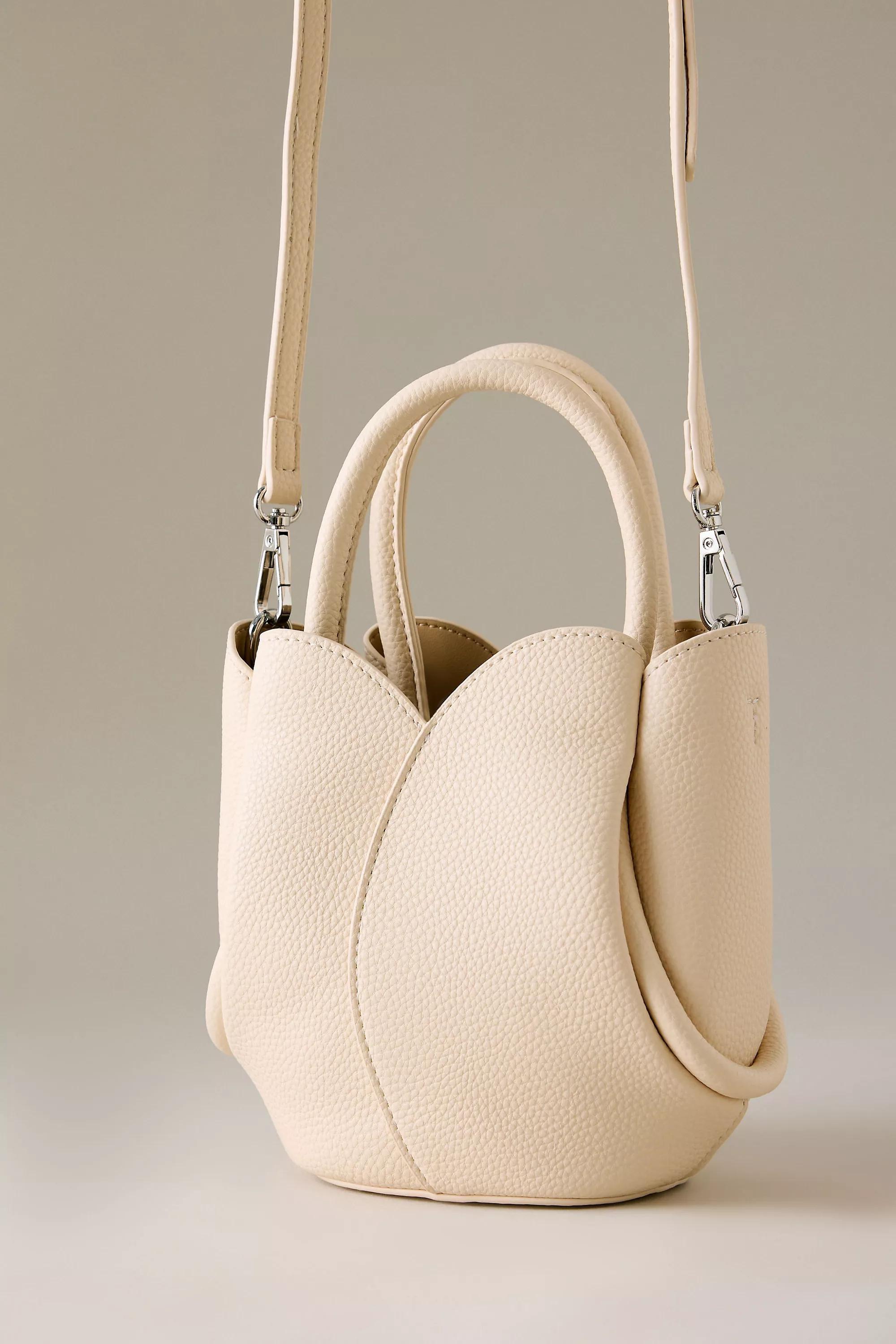 Melie Bianco Tulip Top-Handle Crossbody Mini Tote Bag, Beige, A501_0013, medium