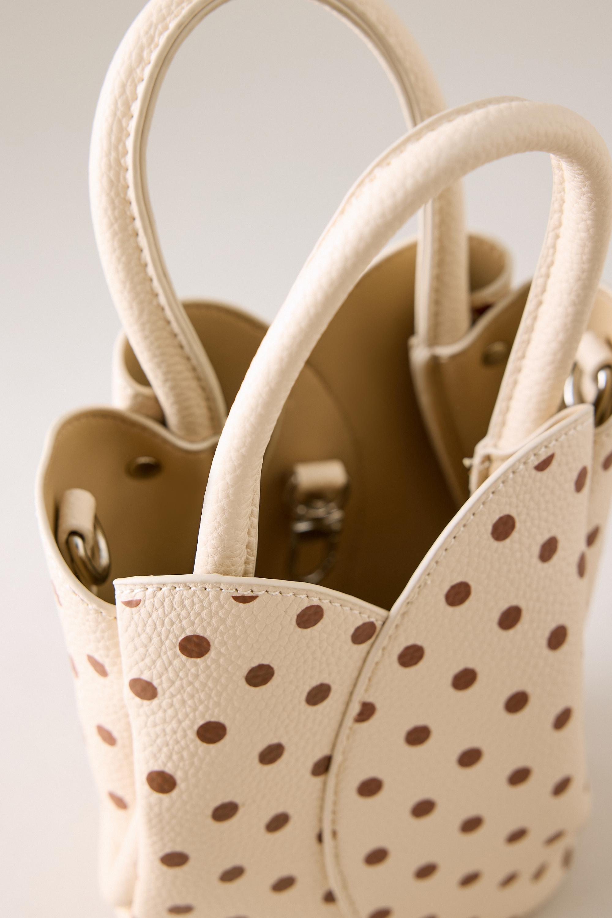Melie Bianco Tulip Top-Handle Crossbody Mini Tote Bag, Beige, Multicolour, large image number 2
