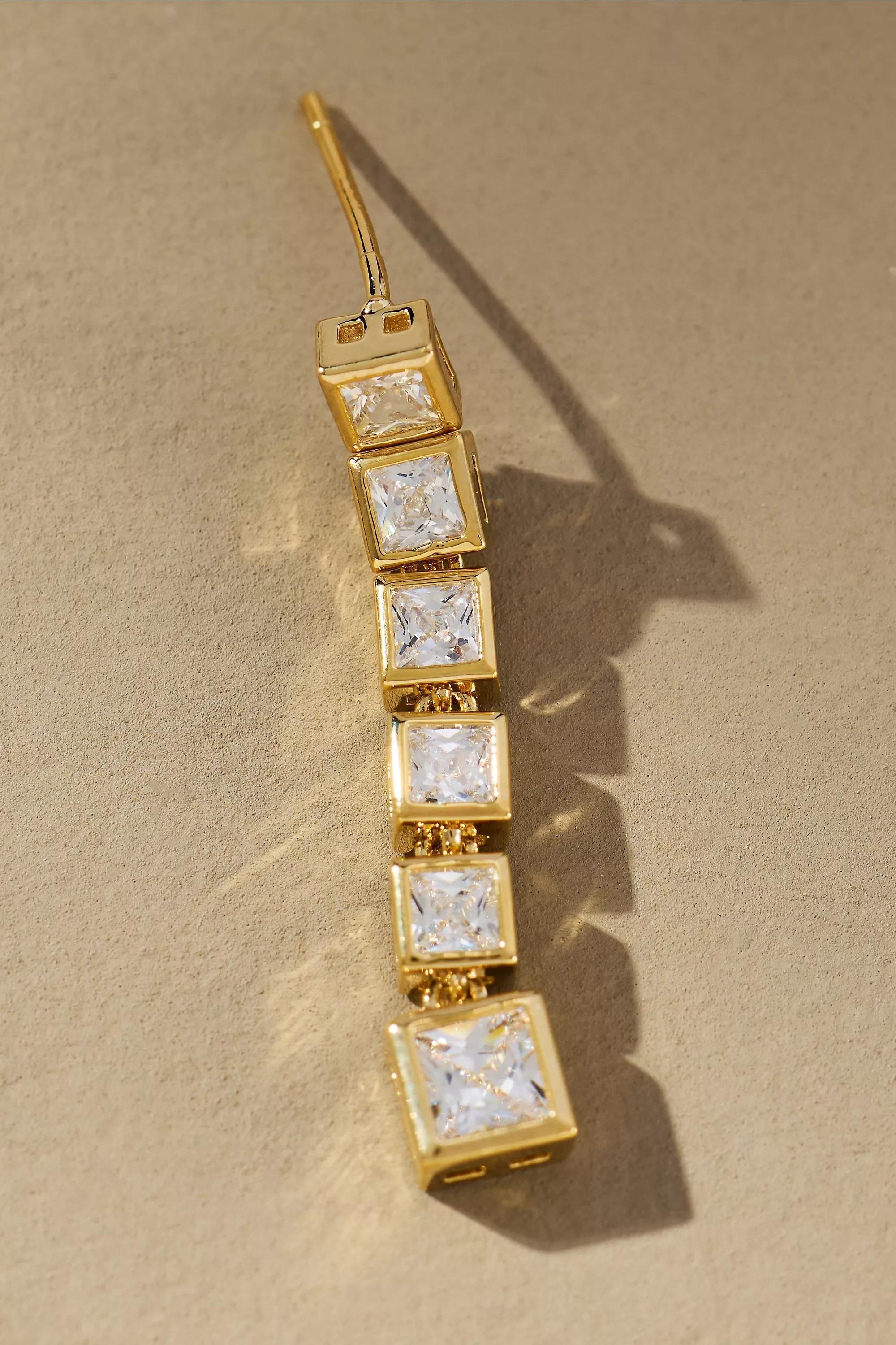 Maeve Square Glam Drop Earrings, Gold, A501_0070, large image number 1