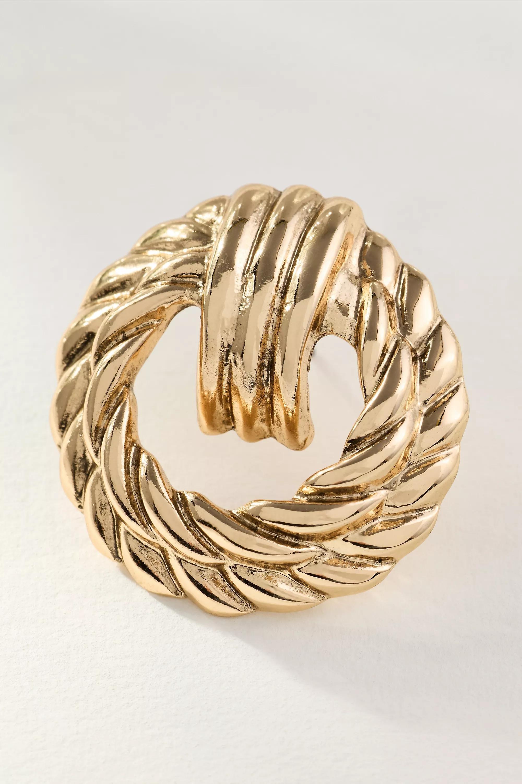 Round Twist Post Earrings, Gold, A501_0070, large image number 1