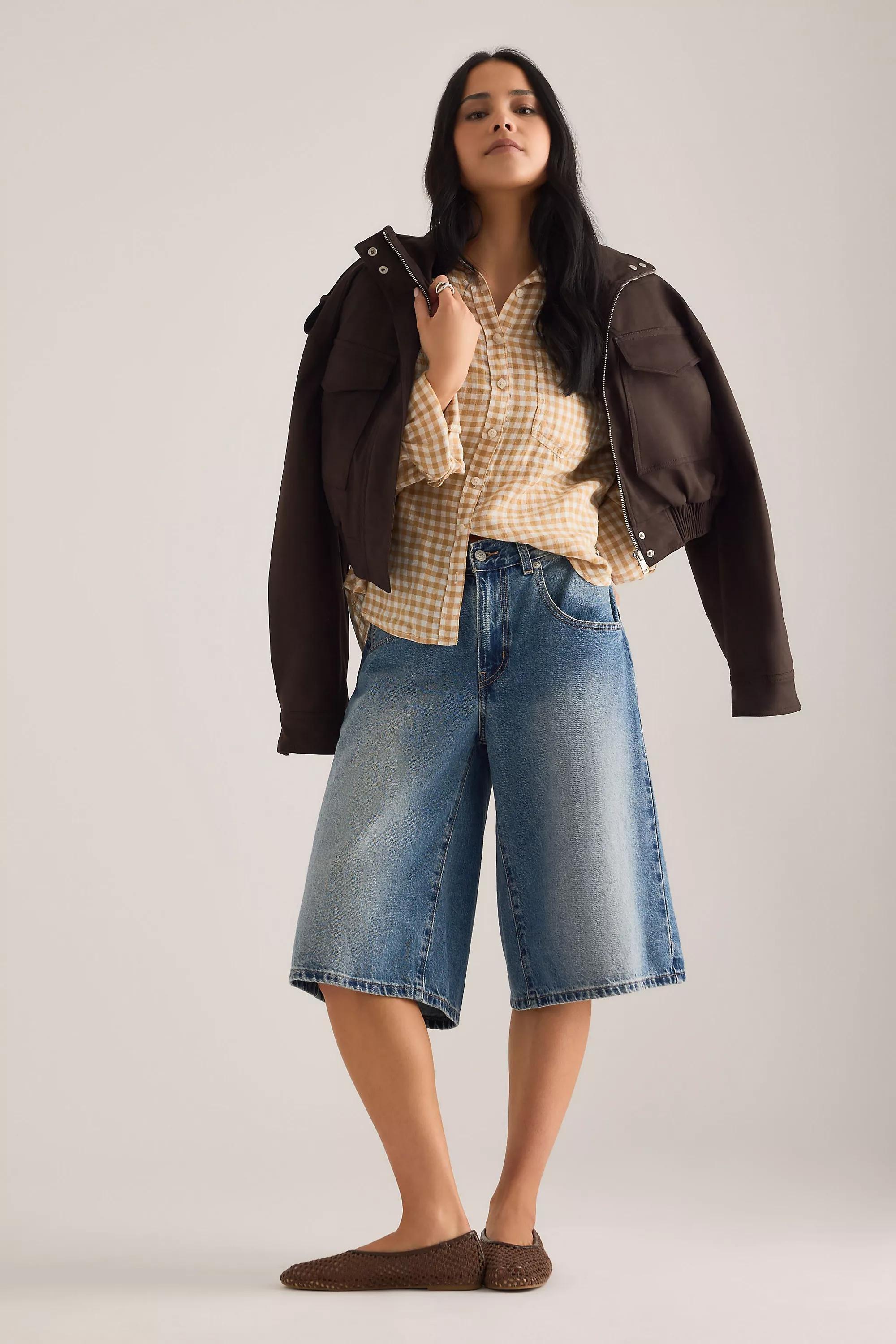 By Maeve The Shrunken Linen Bennet Button-Down Shirt, Brown, A501_0224, large image number 4