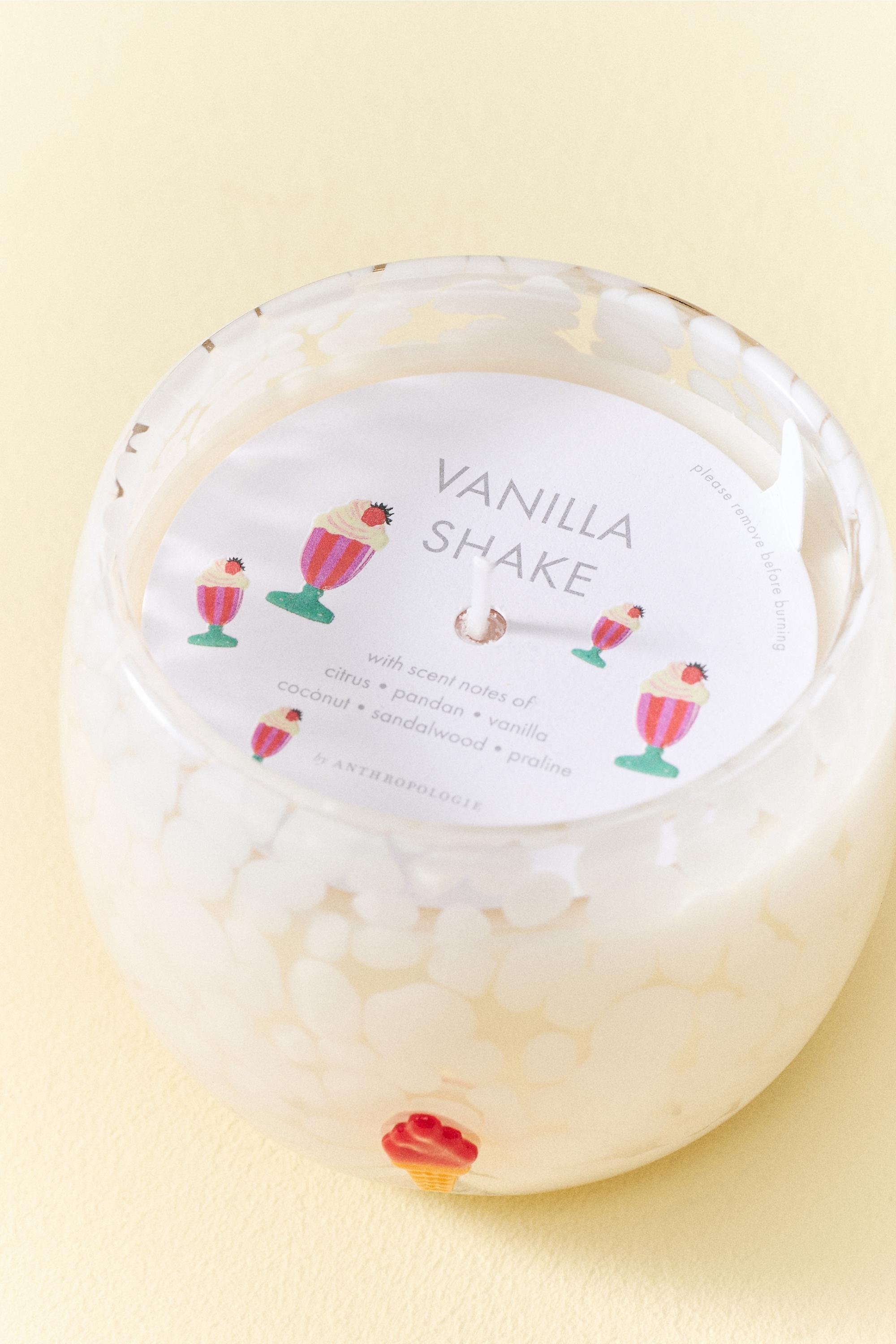 MULTICOLOUR Ice Cream Summer Icon Gourmand Vanilla Shake Glass Candle, Multicolour, large image number 1