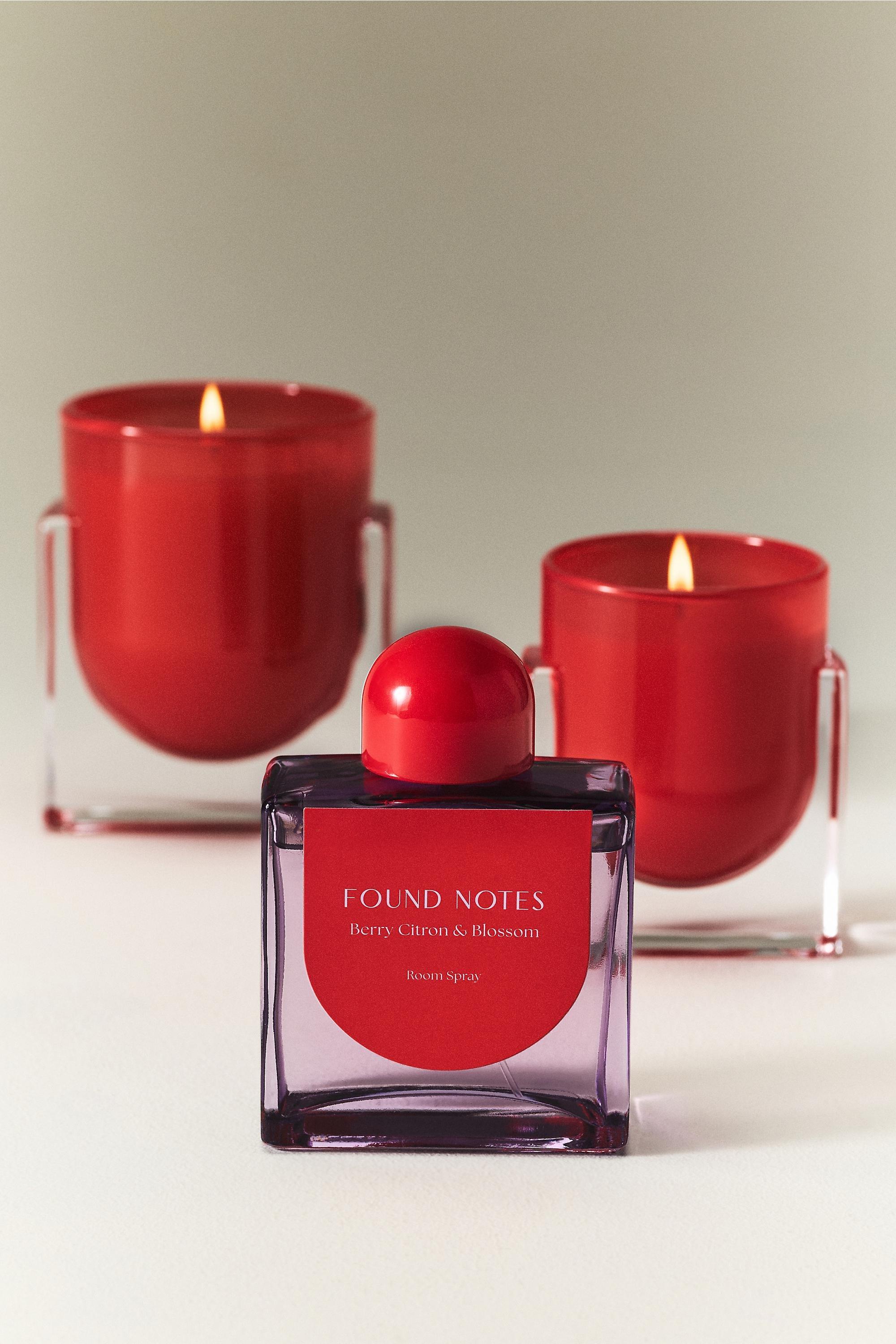 Found Notes Fruity Berry Citron And Blossom Boxed Glass Candle, Red, Red, large image number 1