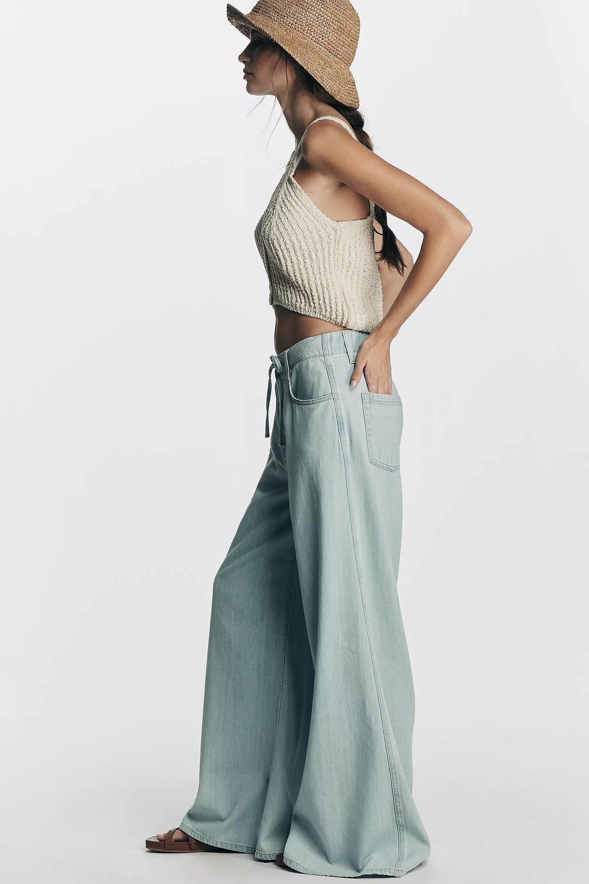 Pilcro Polished Pull-On High-Rise Trouser Jeans, Blue, A501_0092, large image number 2