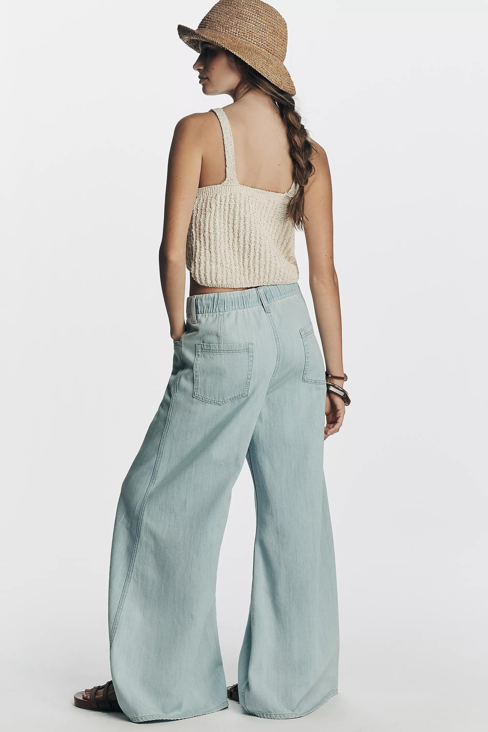 Pilcro Polished Pull-On High-Rise Trouser Jeans, Blue, A501_0092, large image number 4