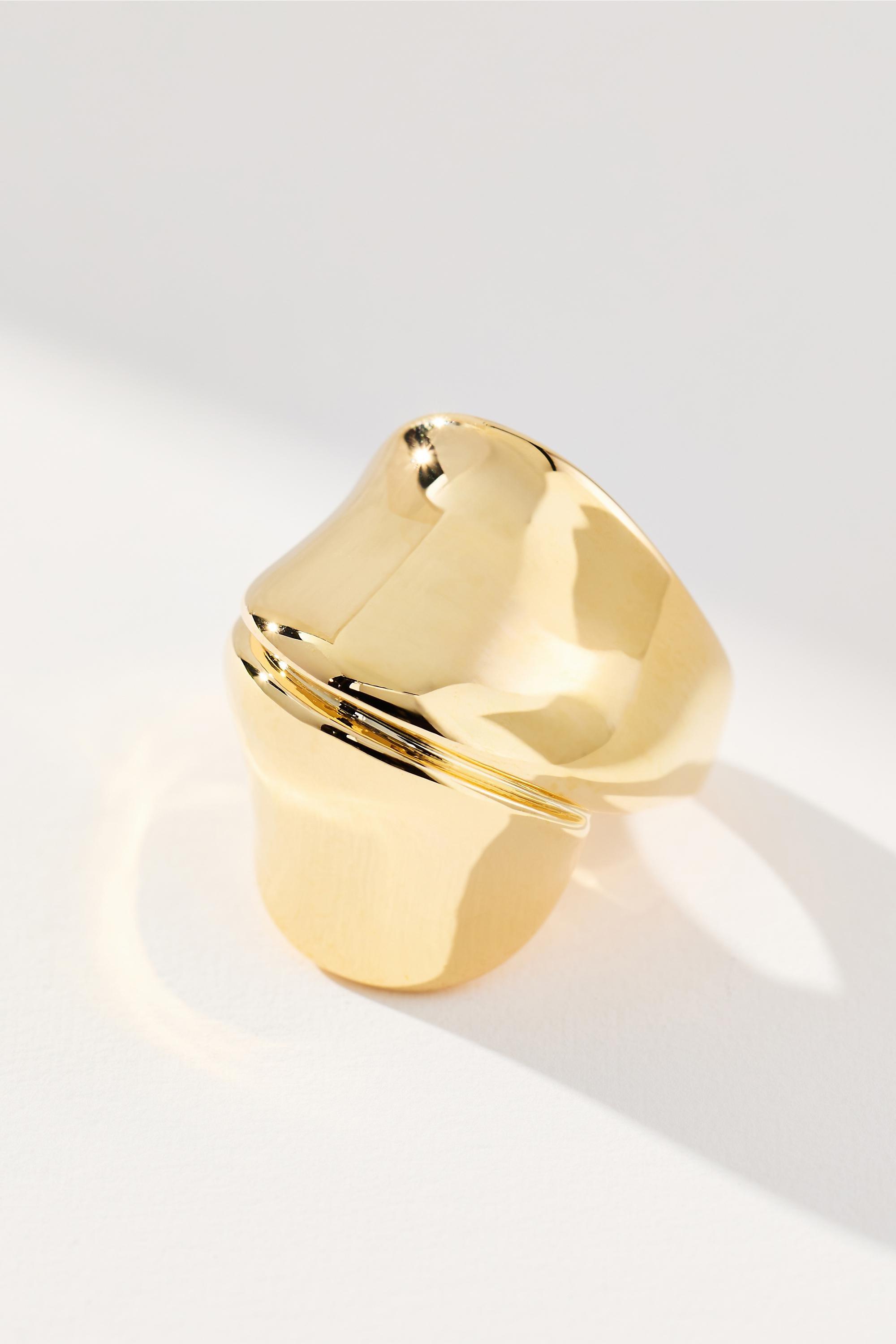 Large Molten Wrap Cocktail Ring, Gold, A501_0070, medium