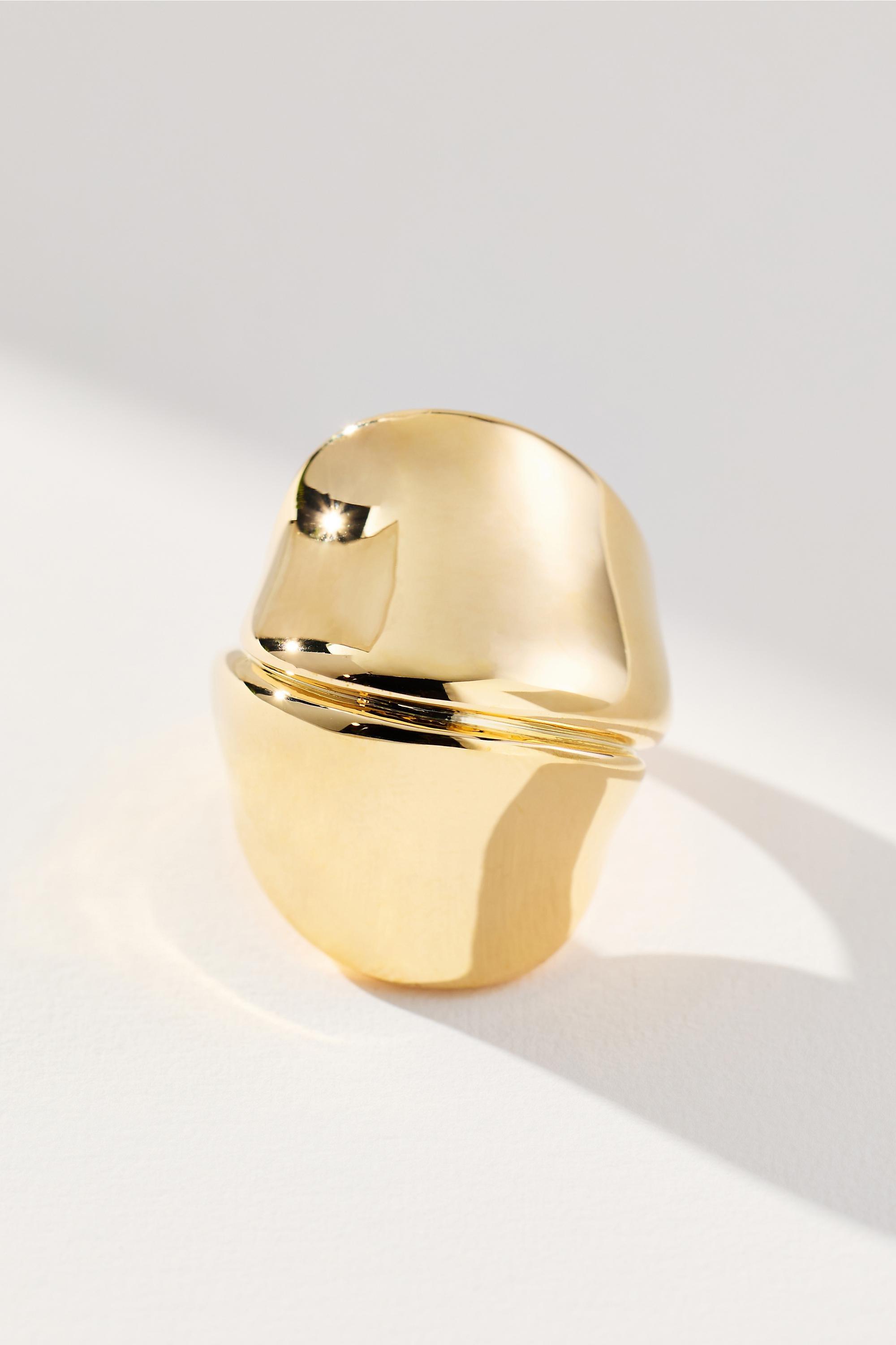 Large Molten Wrap Cocktail Ring, Gold, A501_0070, large image number 1