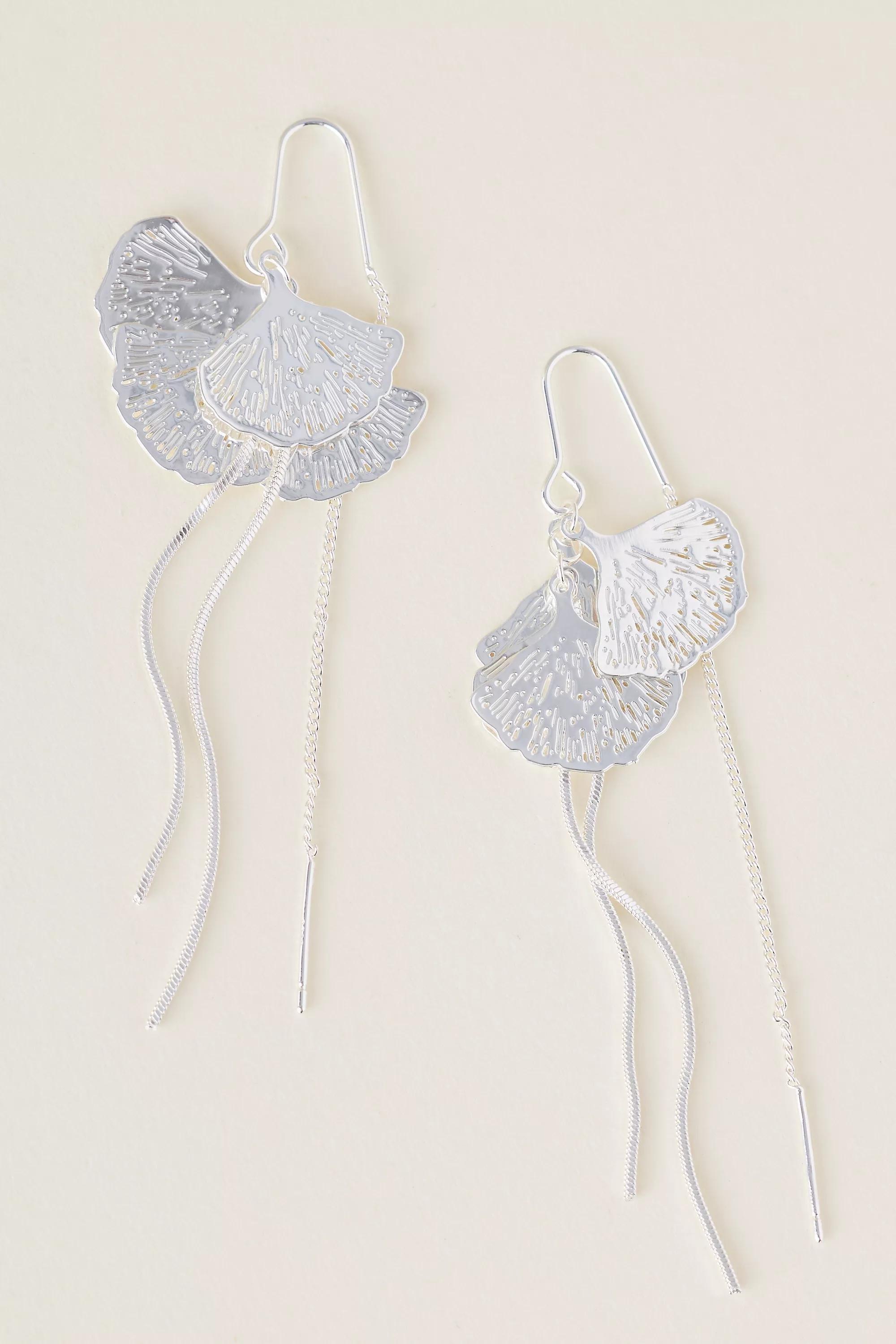 Fan Tassel Drop Earrings, Silver, A501_0007, large image number 0