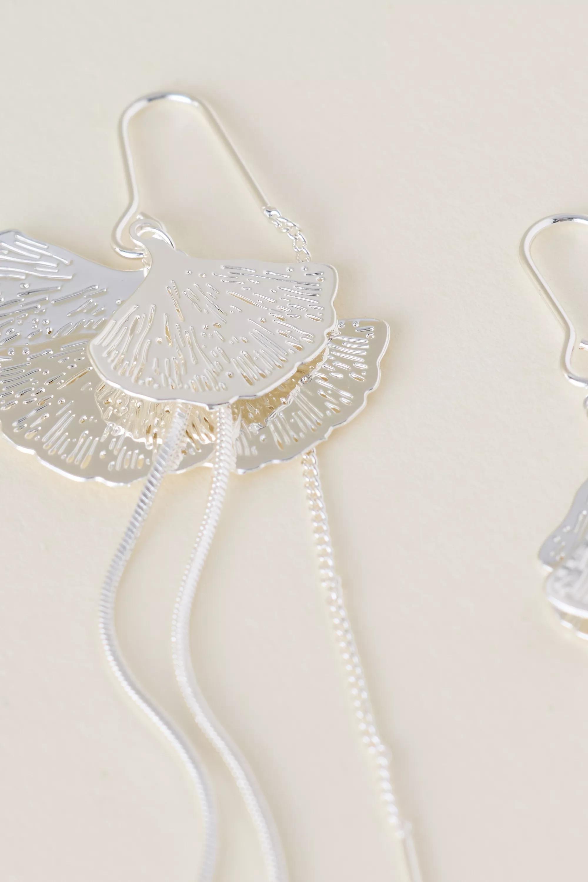 Fan Tassel Drop Earrings, Silver, A501_0007, large image number 1