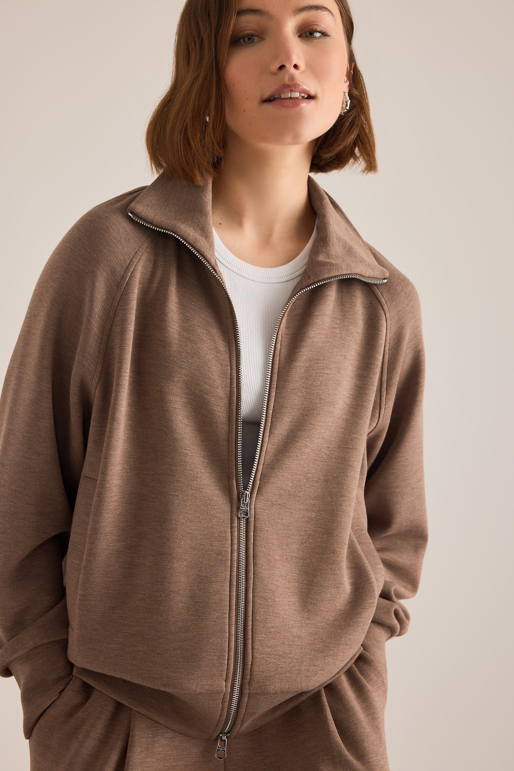 Varley Tyde Zip Sweatshirt, Brown, Brown, large image number 0