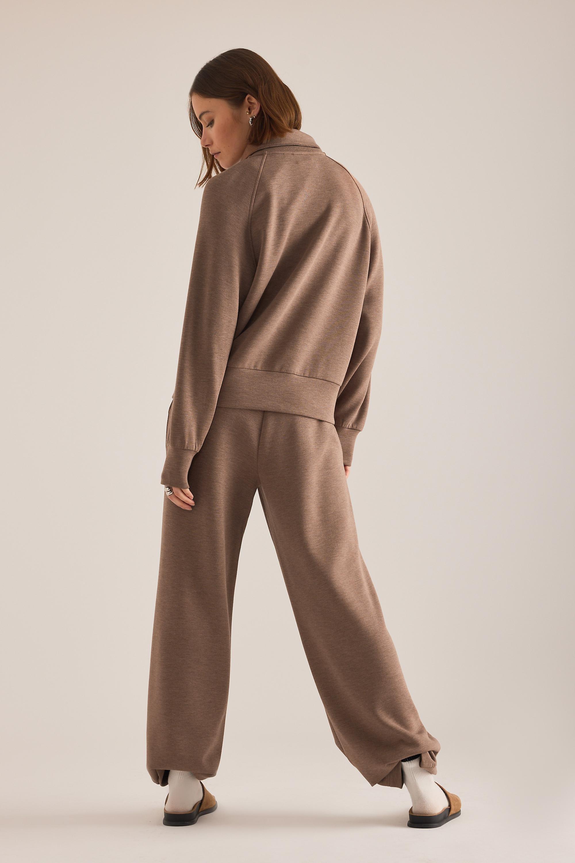 Varley Tyde Zip Sweatshirt, Brown, Brown, large image number 1