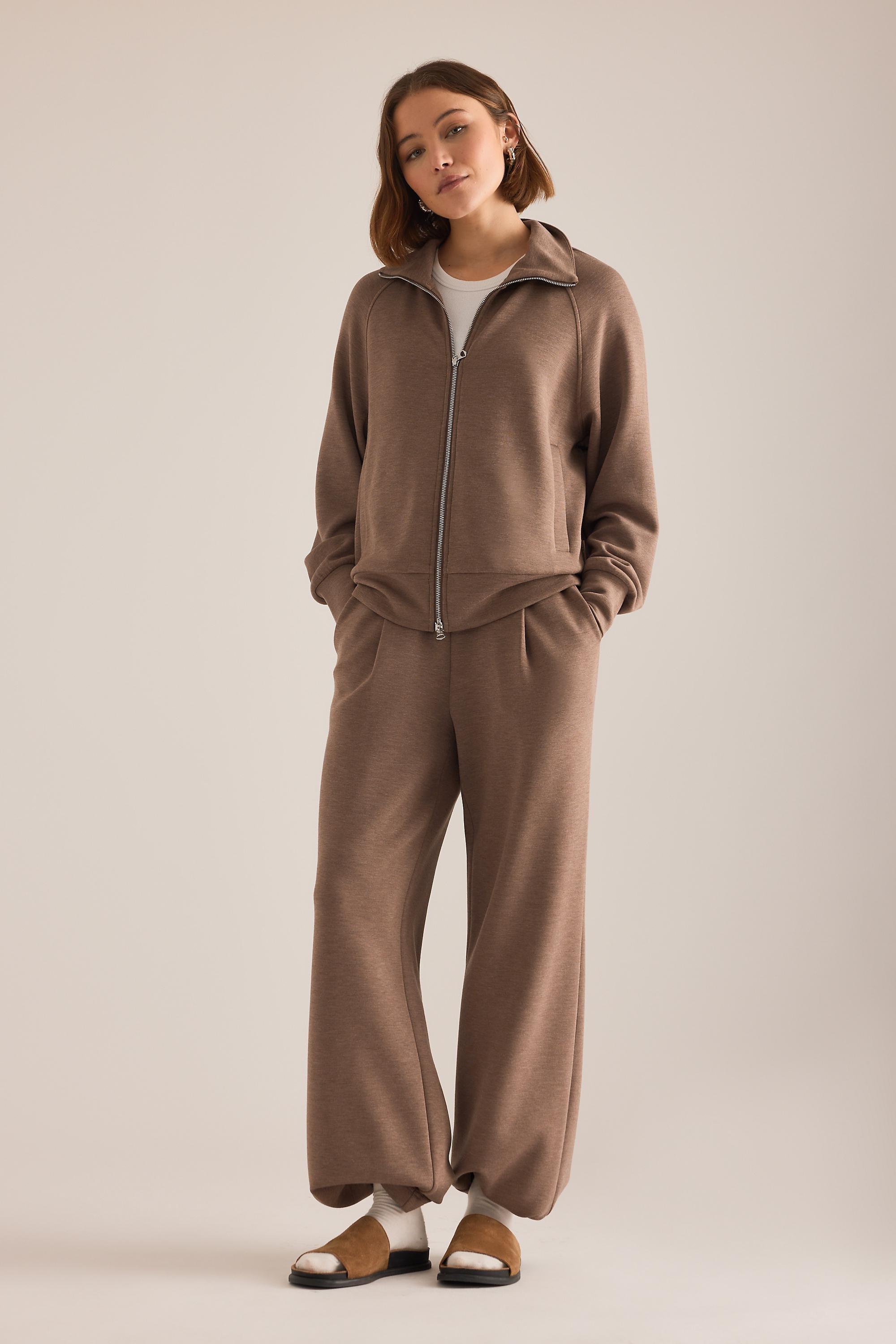 Varley Tyde Zip Sweatshirt, Brown, Brown, large image number 2