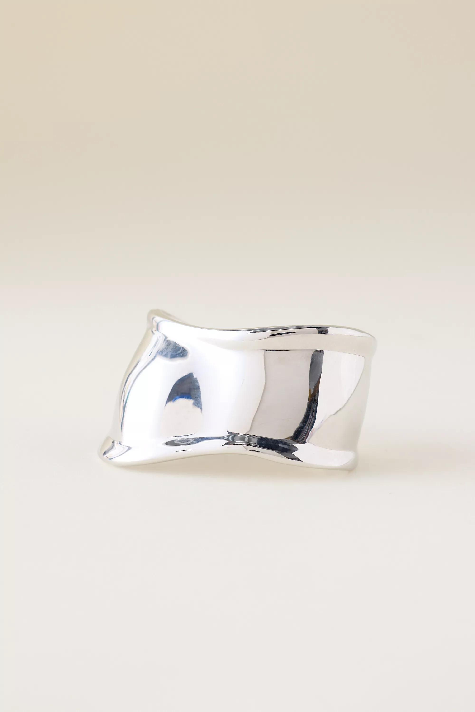 Hammered Cuff Bracelet, Silver, A501_0007, large image number 0
