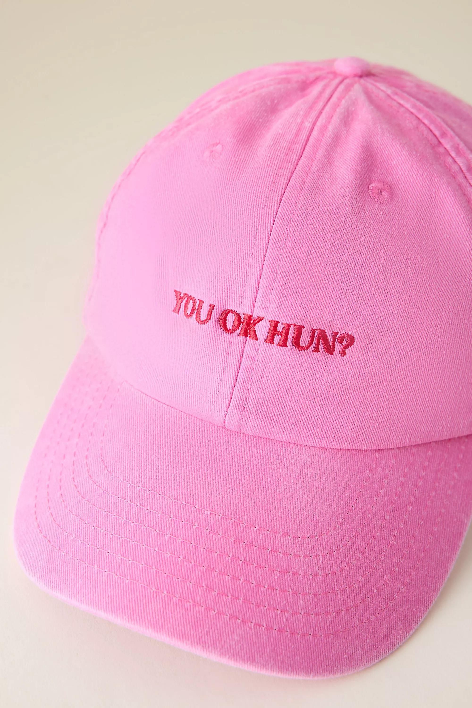 PINK You Ok Hun Embroidered Baseball Cap, A501_0066, large image number 1