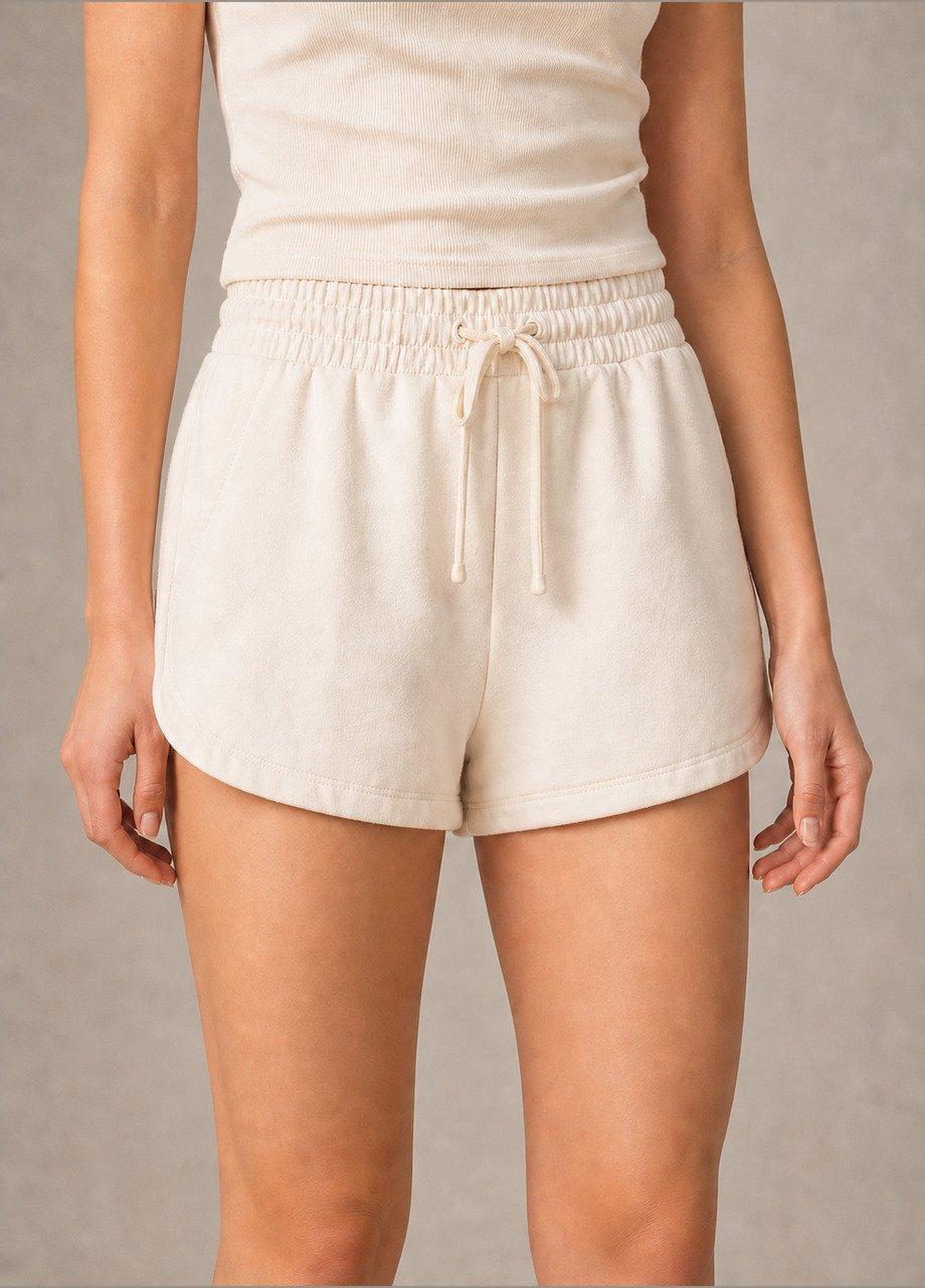 Drawstring Sweat Shorts, Cream, Cream, large image number 1