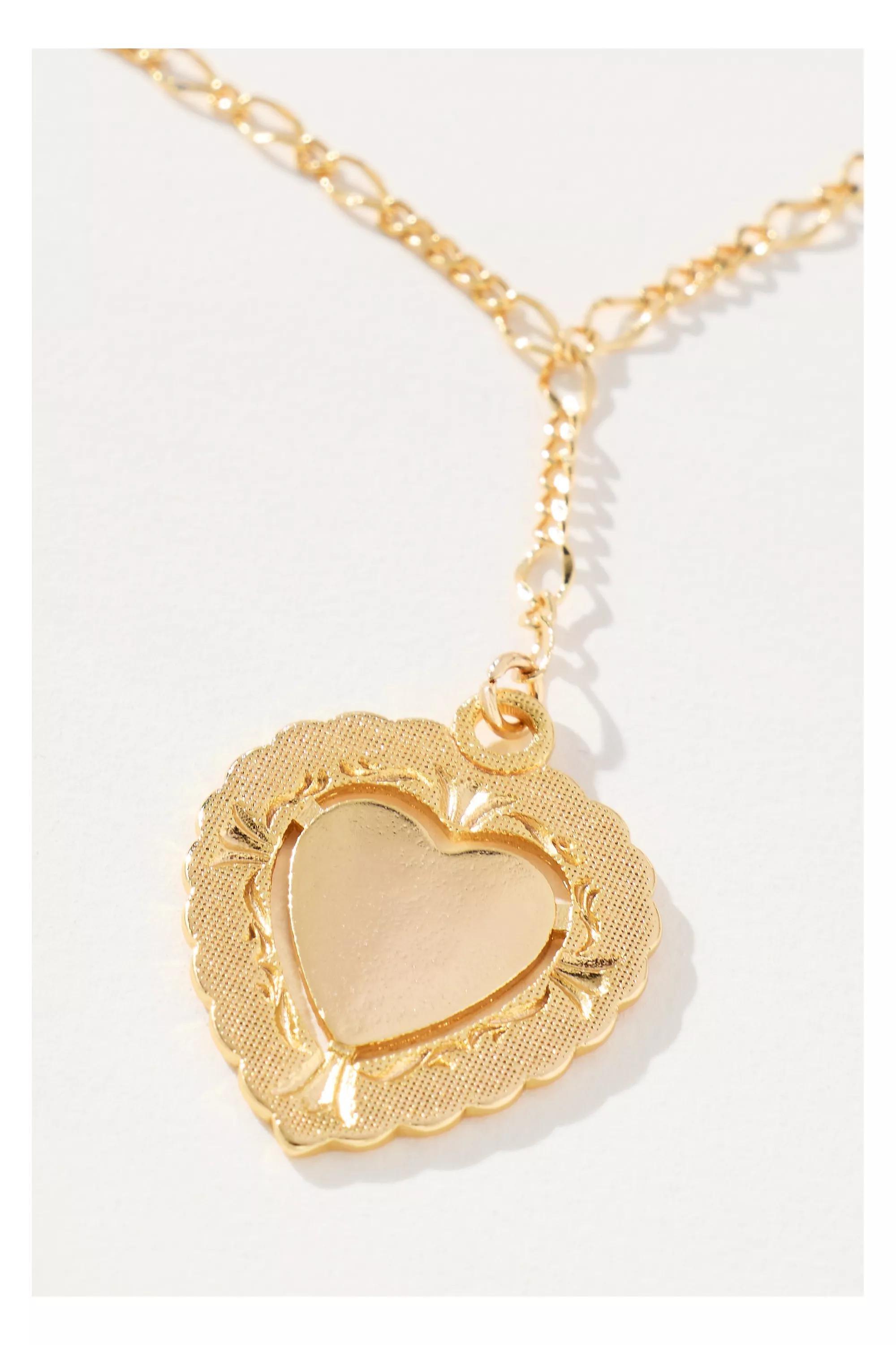 Heart Pendant Necklace, Gold, A501_0070, large image number 3