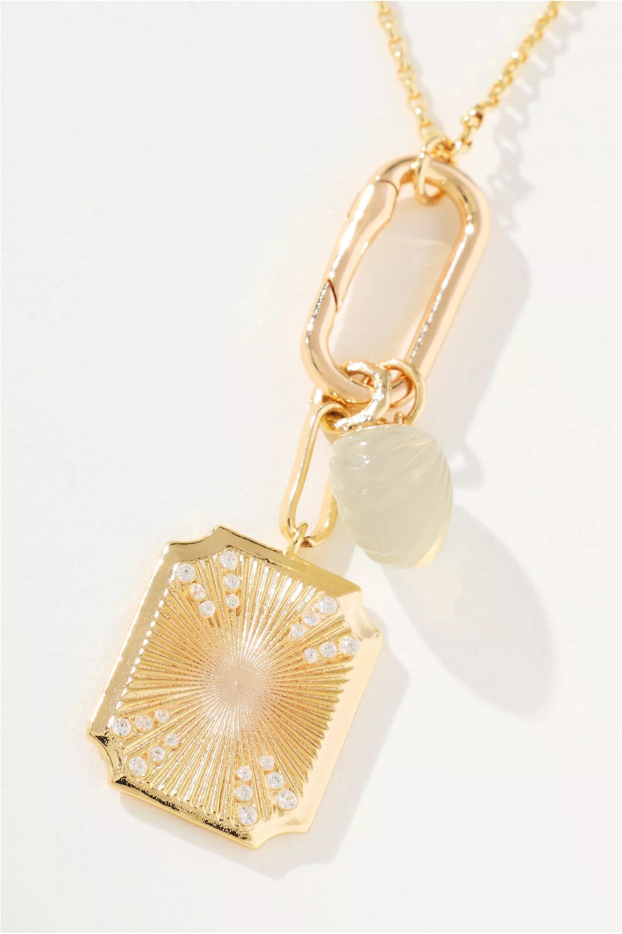 Delicate Link Pendant Necklace, Gold, A501_0070, large image number 1