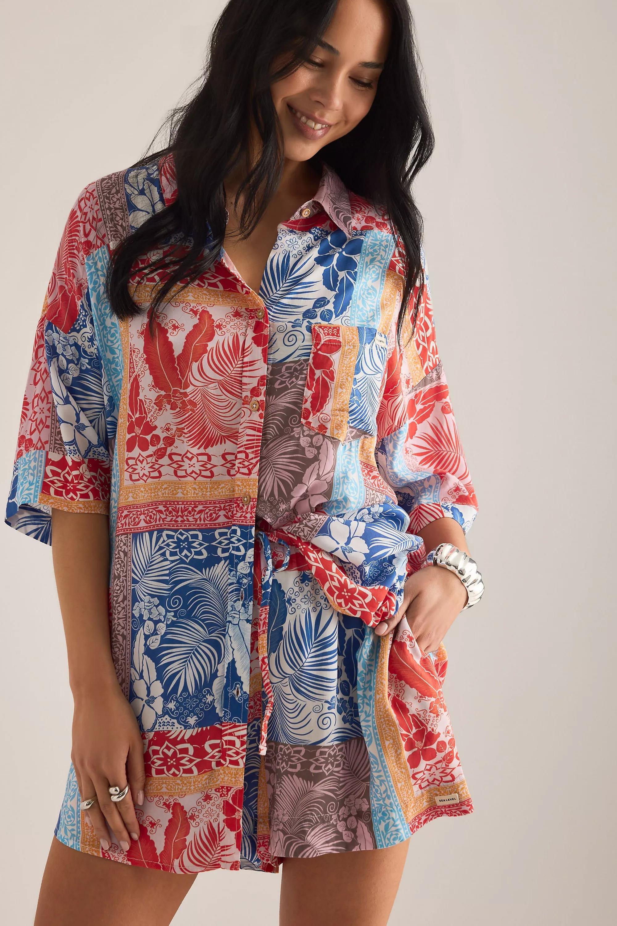 Sea Level Coco Island Aloha Shirt, Multicolour, Multicolour, large image number 0