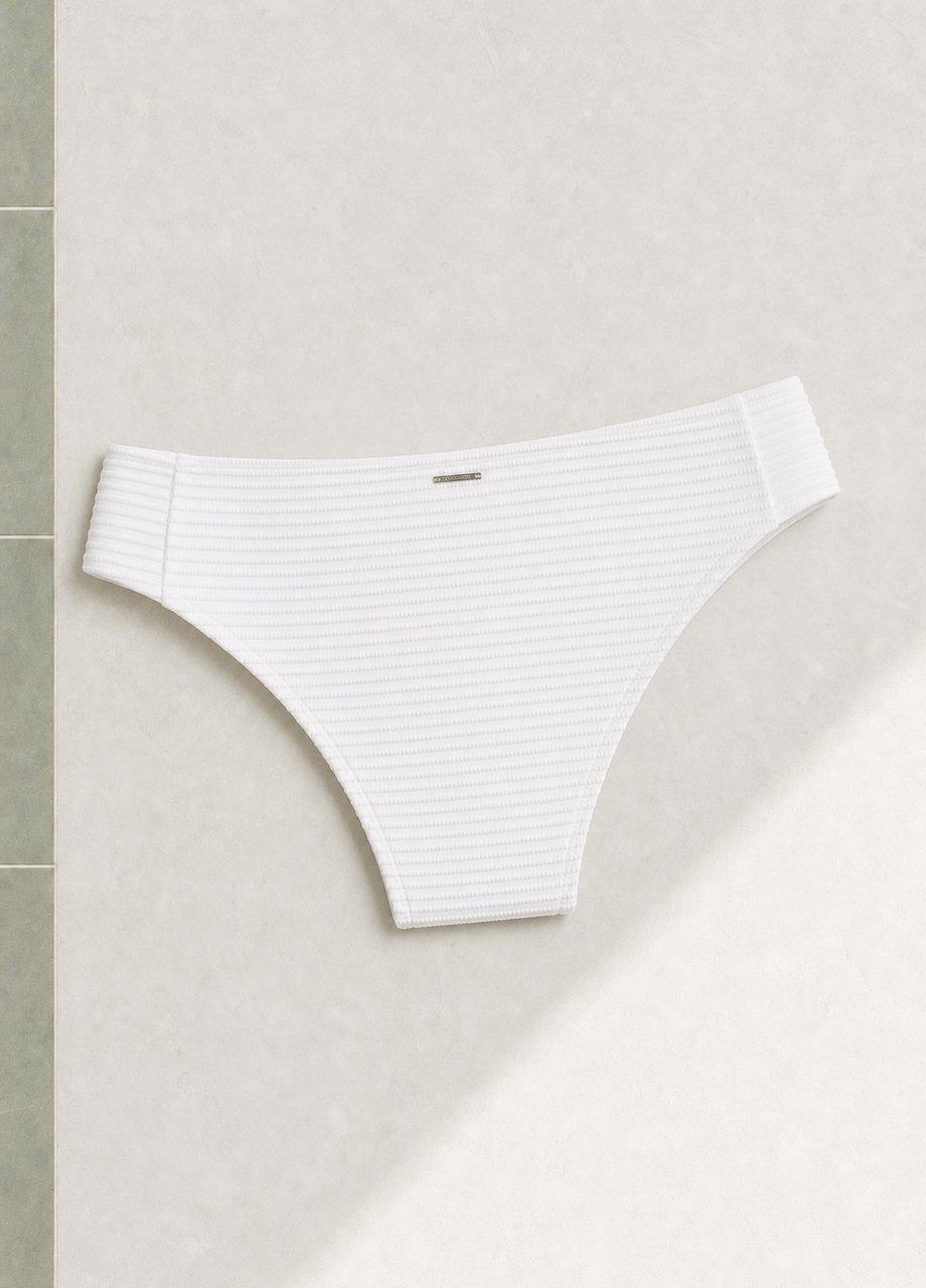 Ribbed Bikini Bottom, White, White, medium