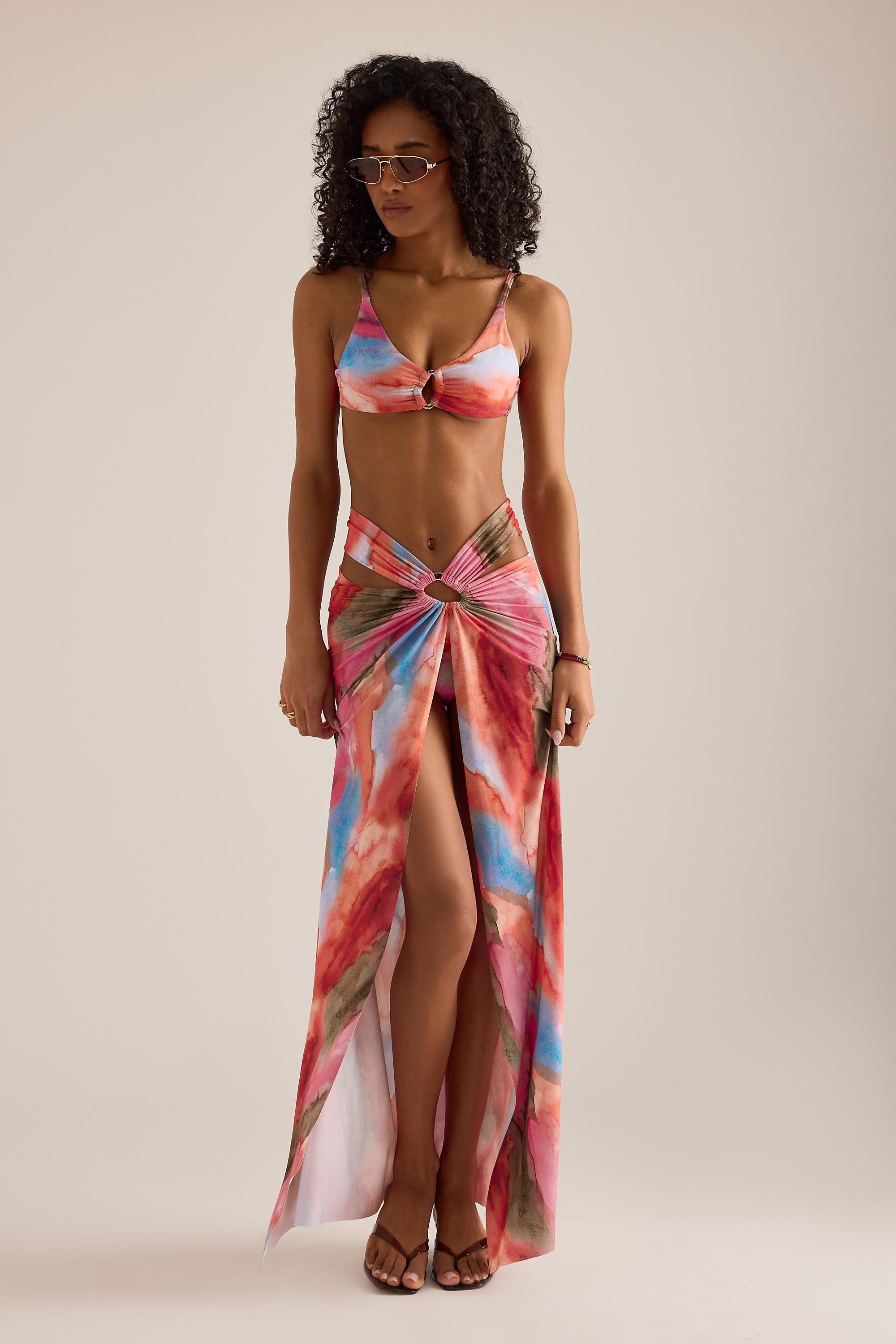 Sea Level Tie-Back Bikini Top, Pink, Pink, large image number 3