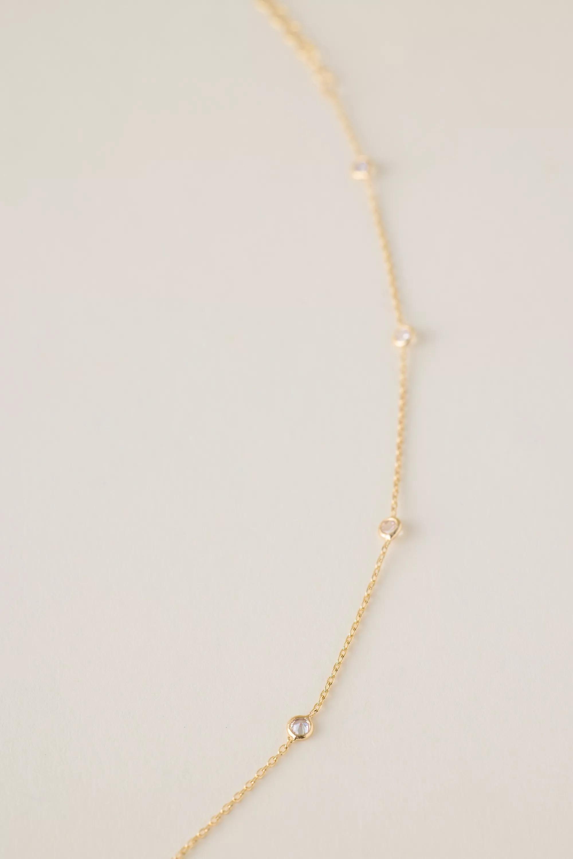 Gold-Plated Crystal Floral Pendant Necklace, A501_0070, large image number 2