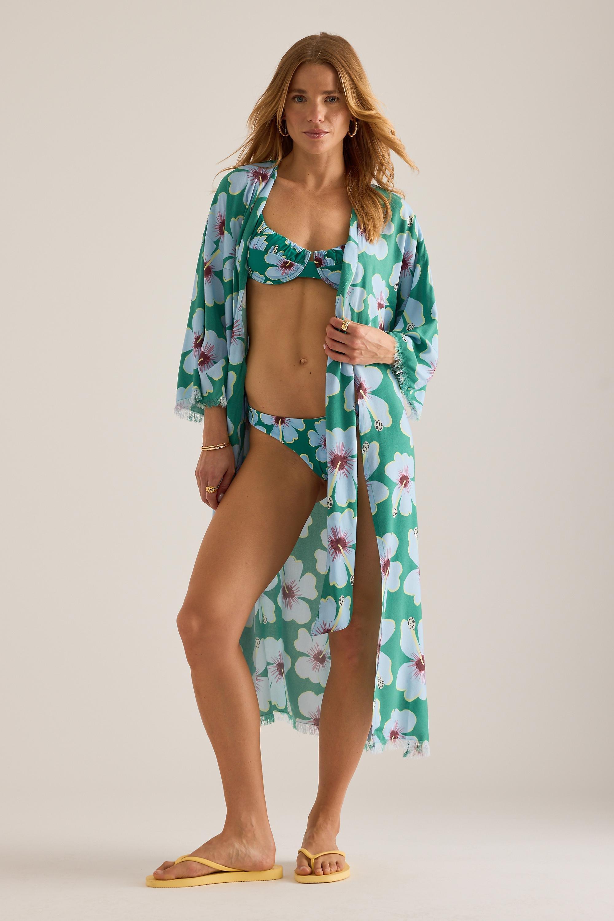 Wild Lovers Stripe Ruffle Cover-Up, Multicolour, Green, large image number 0